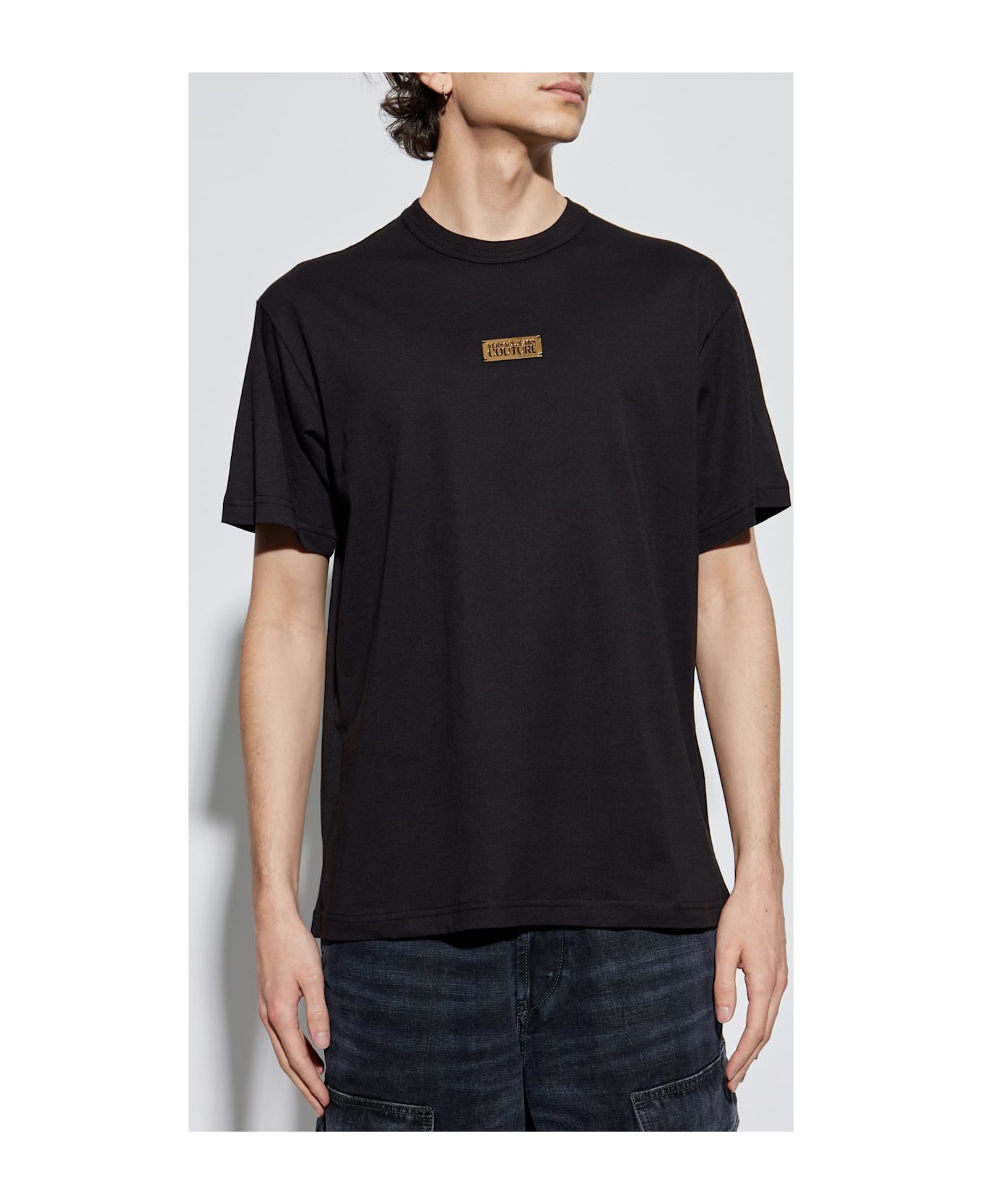 Versace Jeans Couture T-shirt With Logo - Nero e Oro