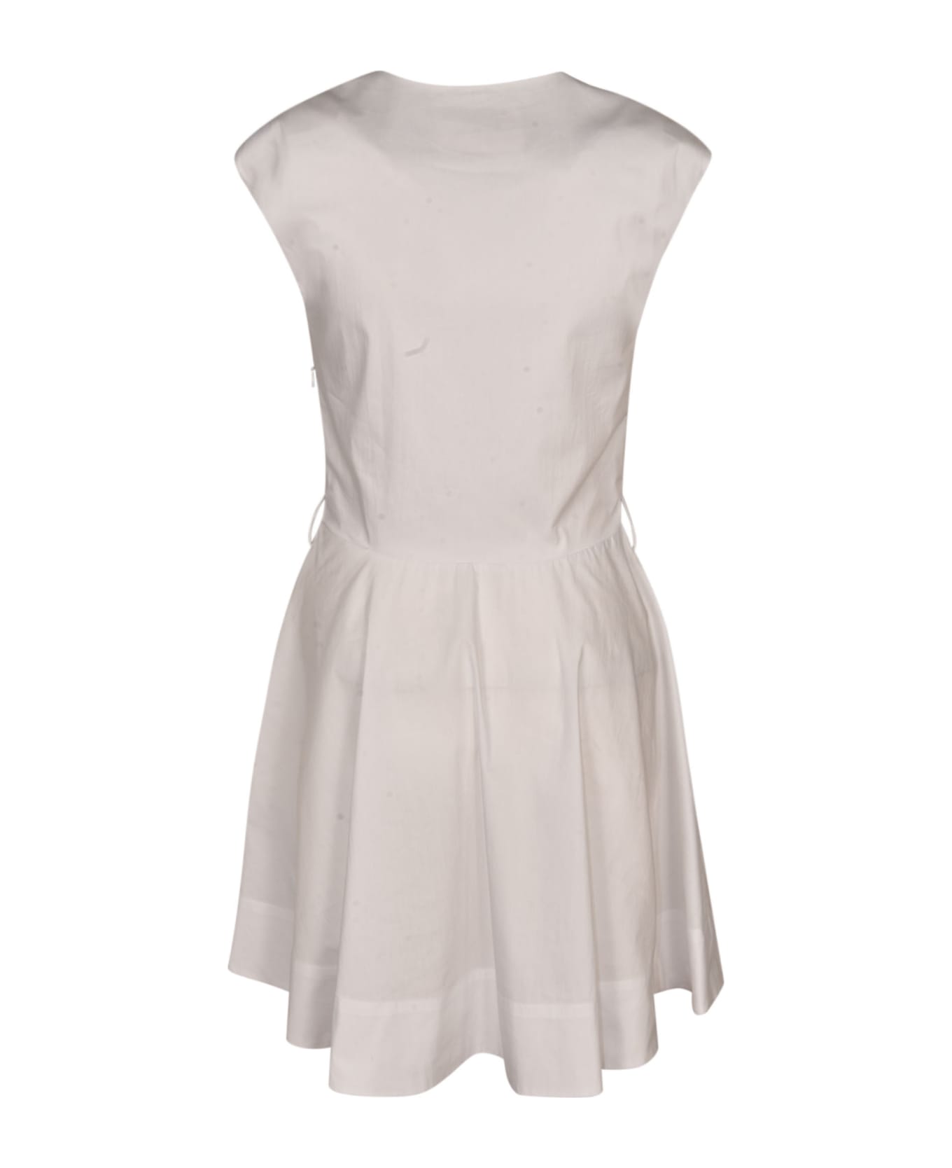 Blugirl V-neck Sleeveless Flare Dress - White