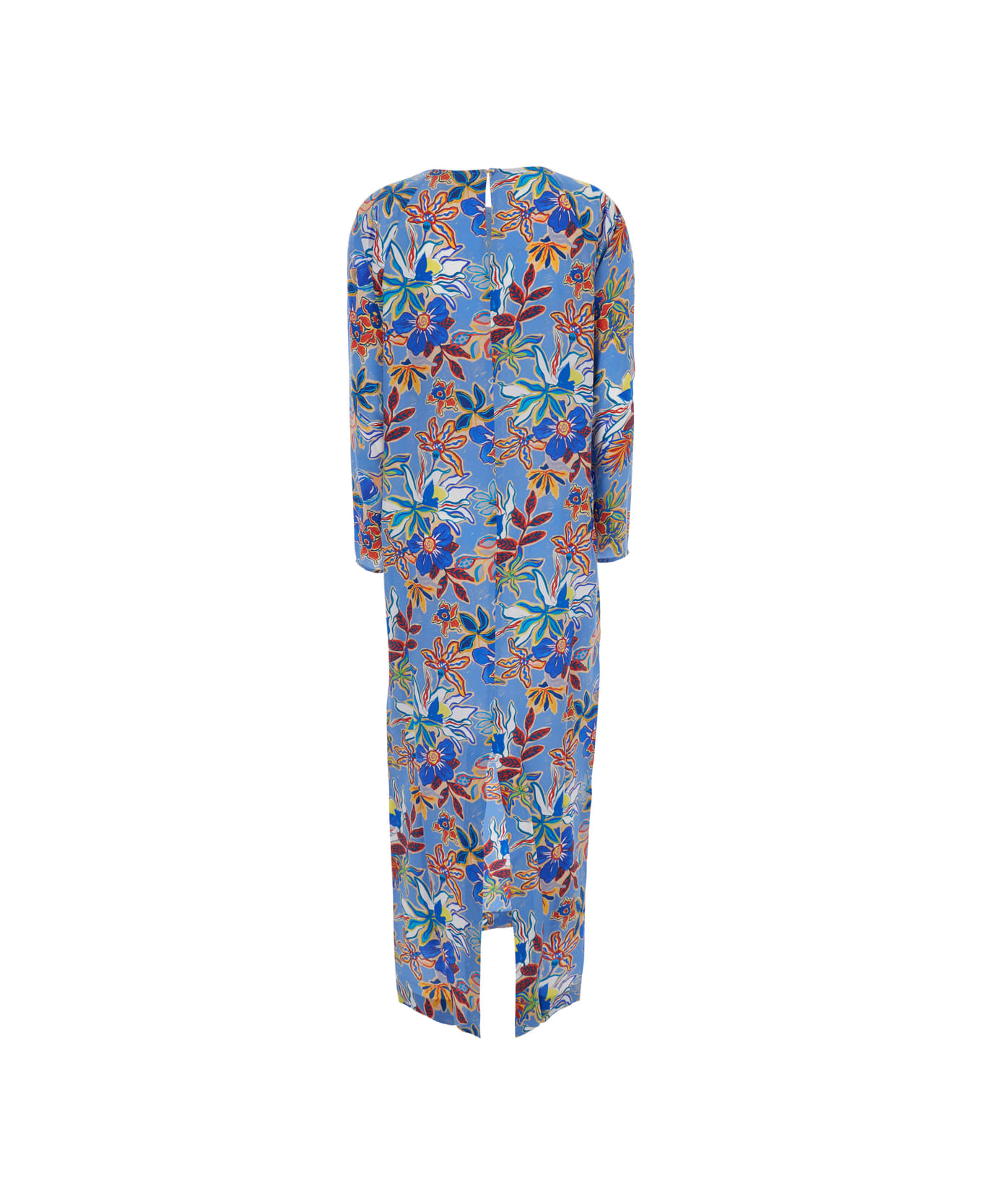 Momonì 
murui
 Light Bluedress With All-over Floral Print In Silk Woman - Multicolor