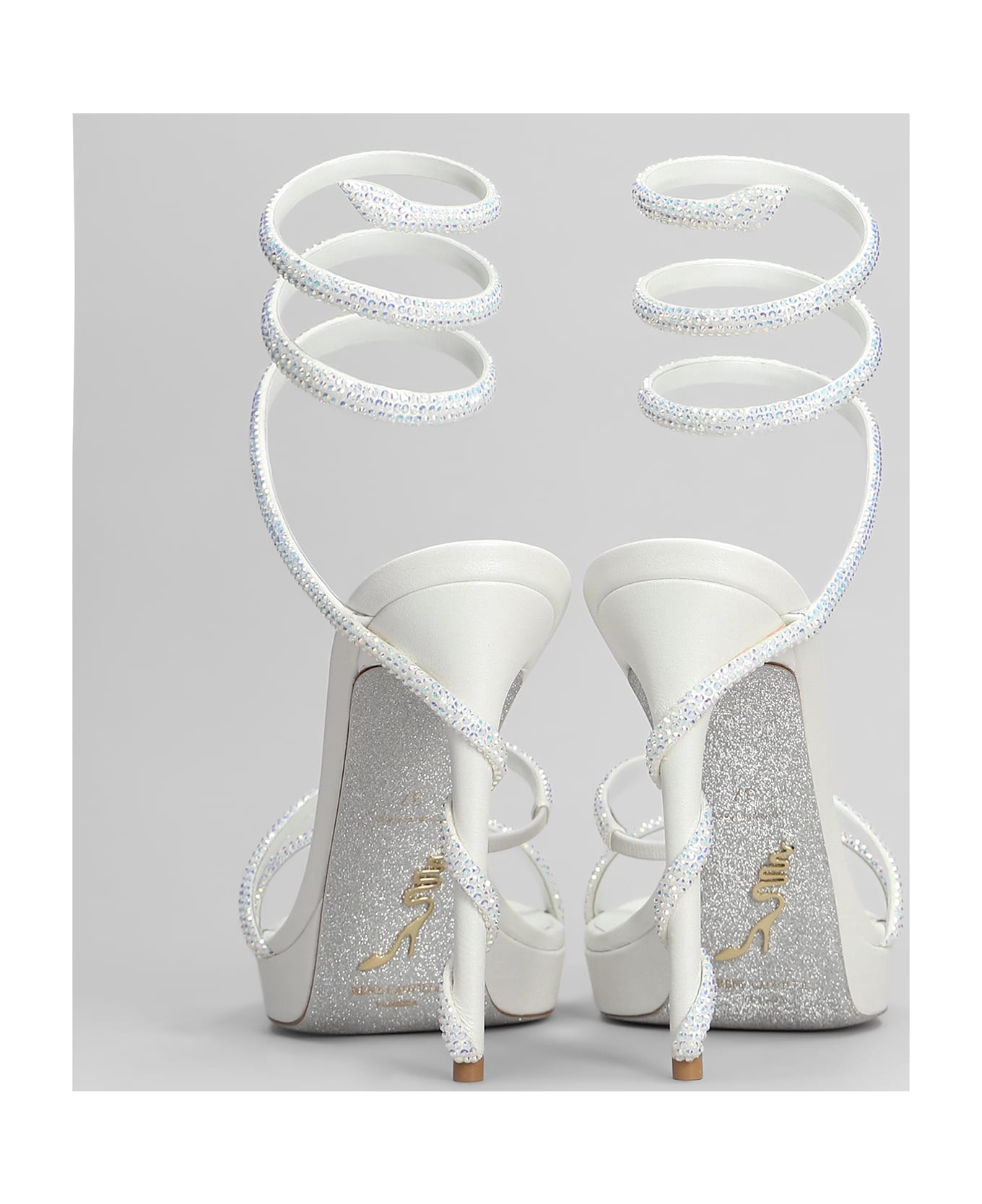 René Caovilla Margot Sandals In White Leather - white