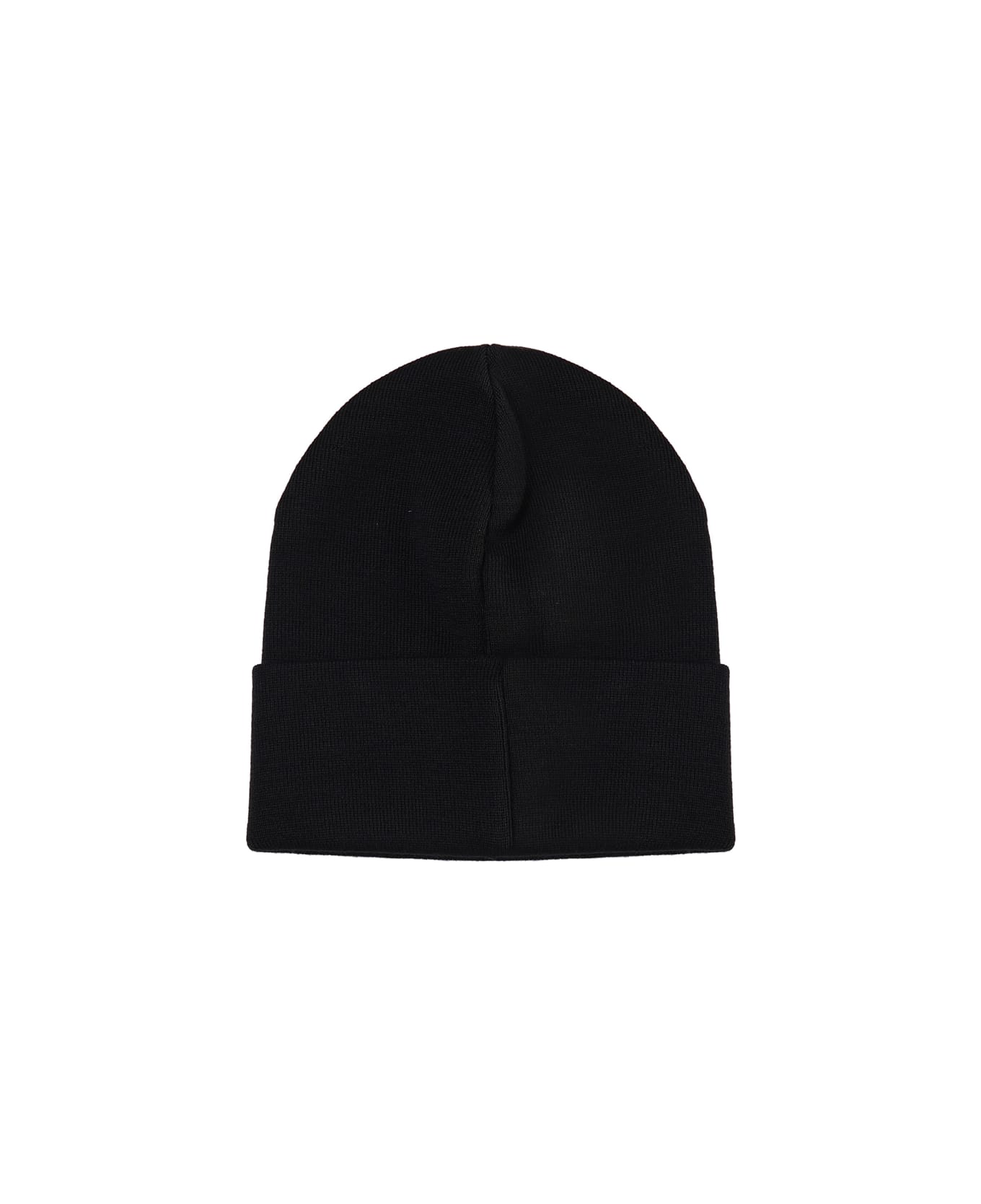 Dondup Beanie Hat With Applied Logo - Black