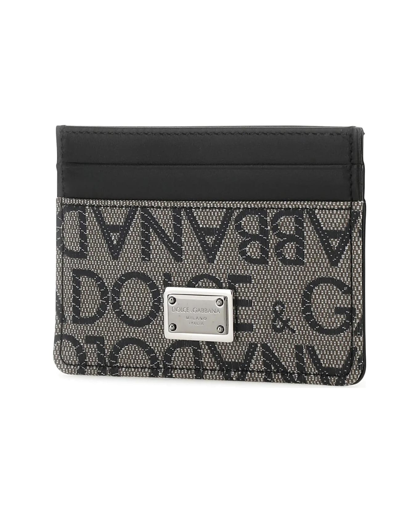 Dolce & Gabbana Multicolor Leather And Fabric Card Holder