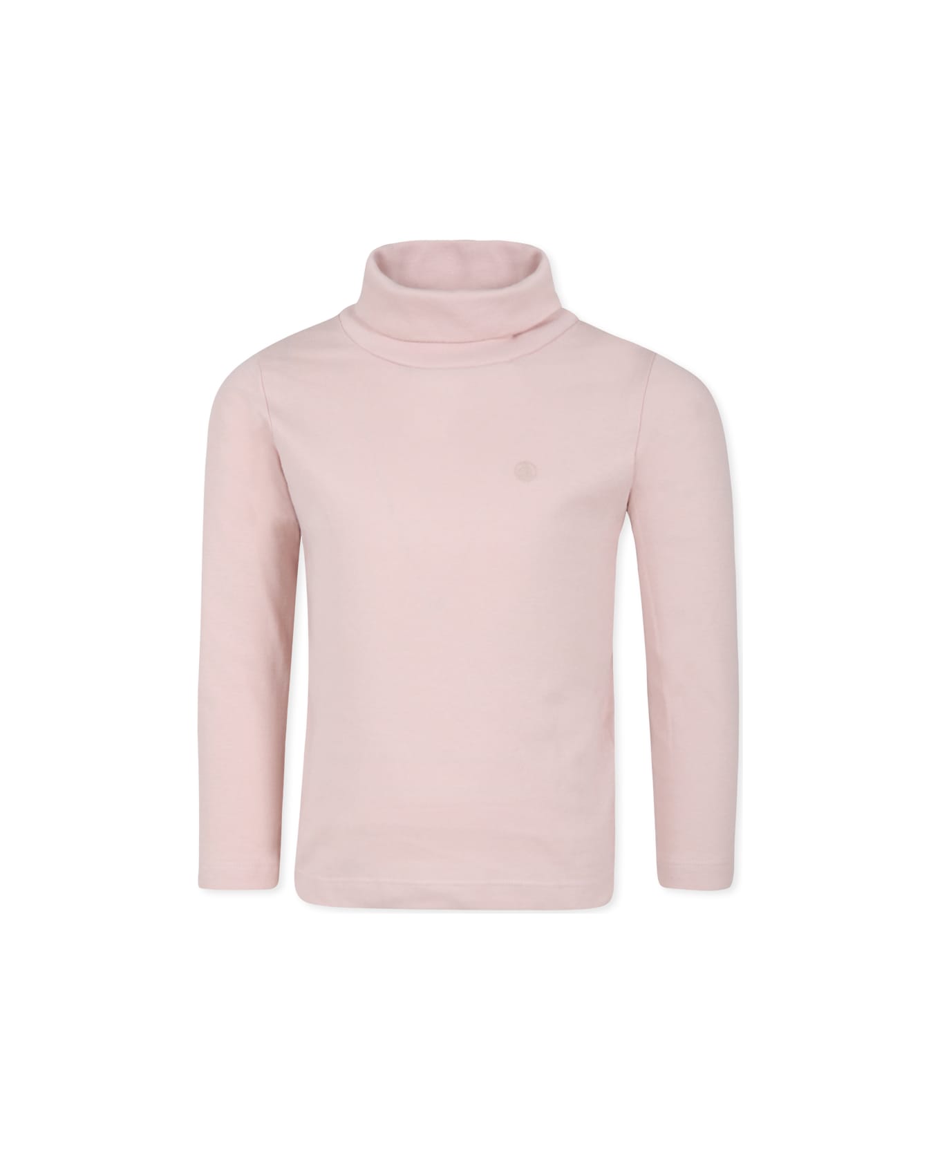 Petit Bateau Pink Turtle-neck T-shirt For Girl - Pink