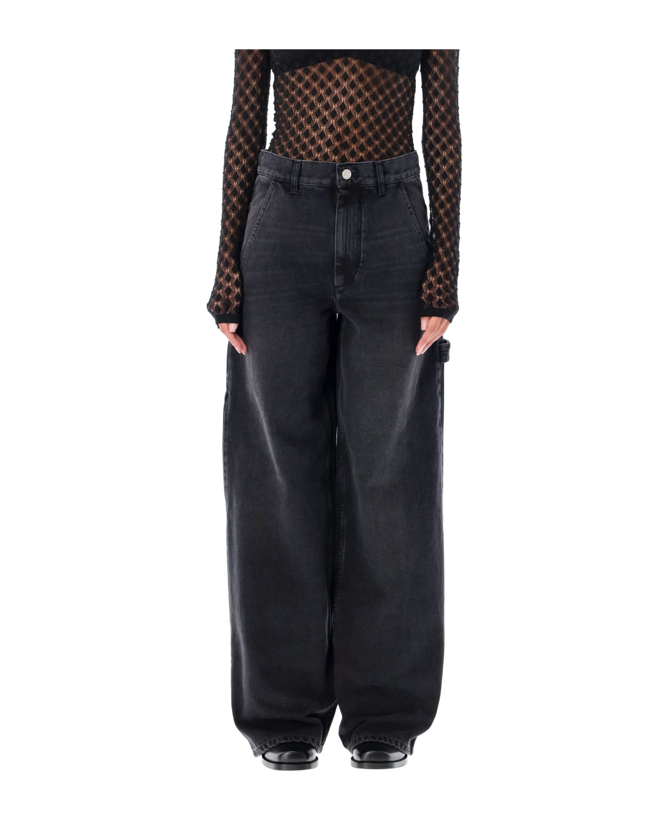Marant Étoile Wide Leg Cargo Jeans - FADED BLACK