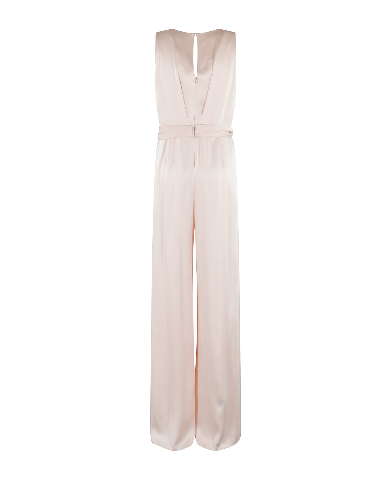 Max Mara Studio Light Pink Satin Pomez Jumpsuit - NUDE