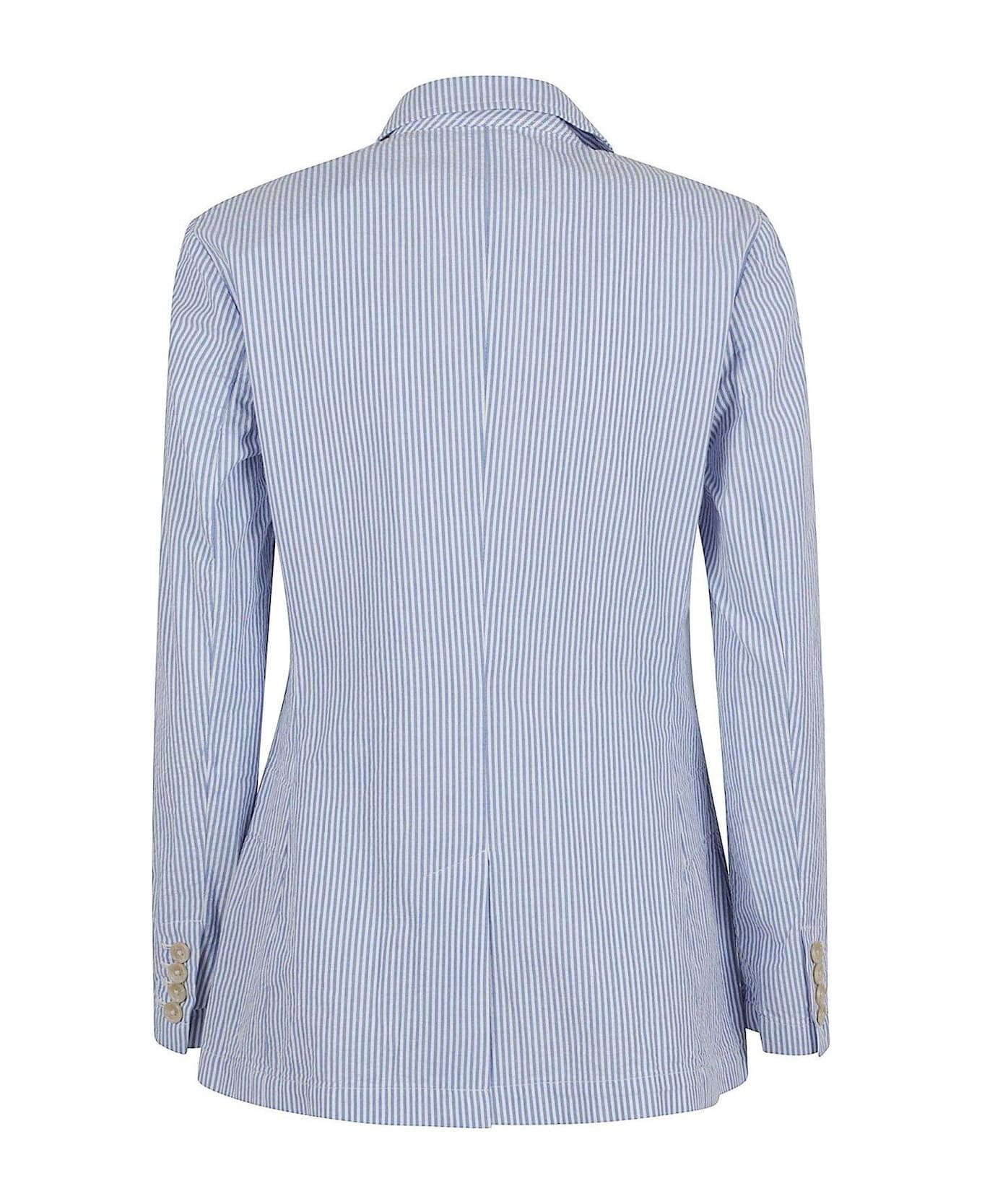 Polo Ralph Lauren Striped Buttoned Jacket - Bright Blue White