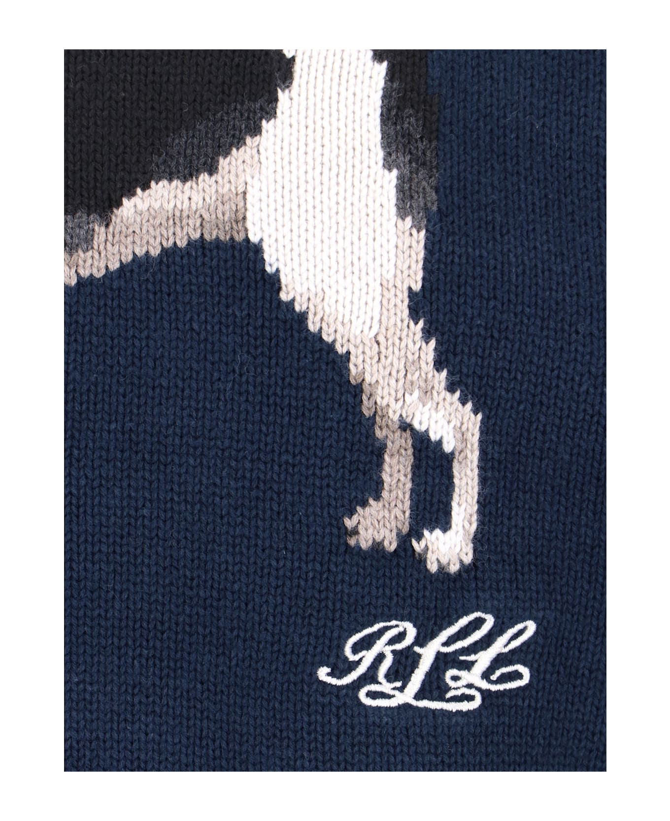 Ralph Lauren 
english Foxhound
 Intarised Sweater - Blue