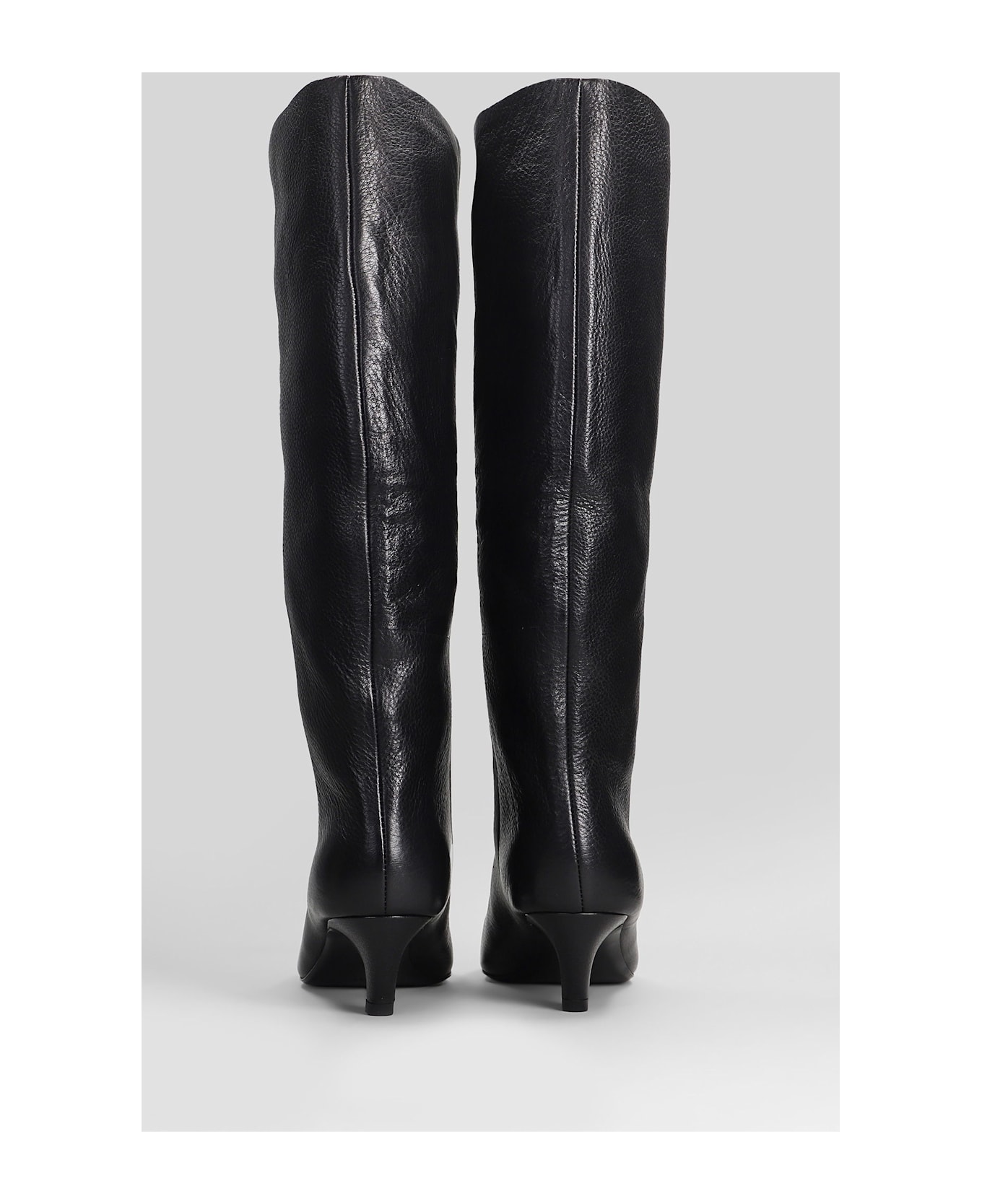 Ash Violet High Heels Boots In Black Leather - black