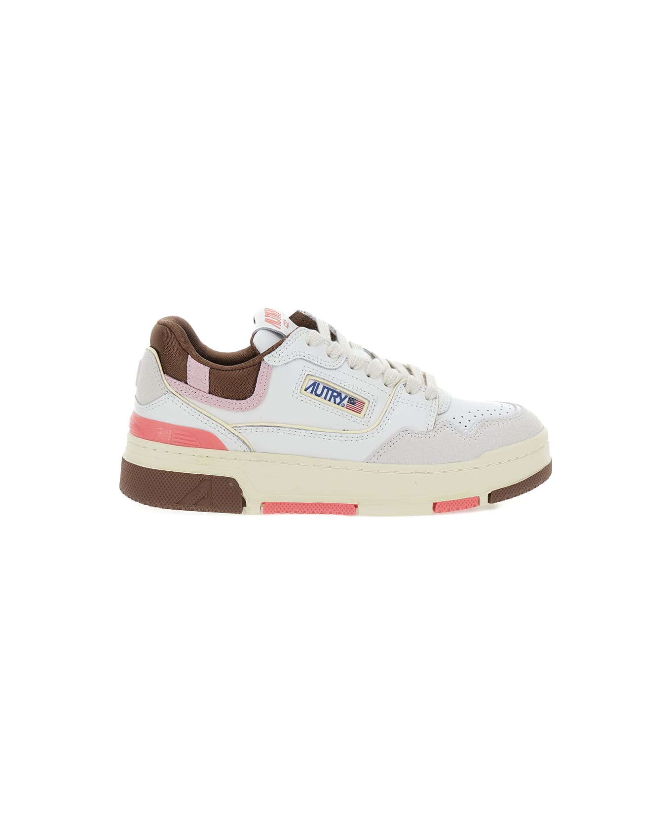Autry Multicolor Low Top Sneakers With Logo Patch In Leather Woman - Multicolor