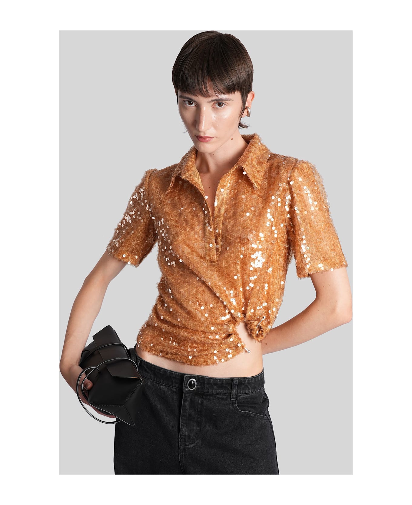 Christopher Esber Polo In Gold Polyester - gold