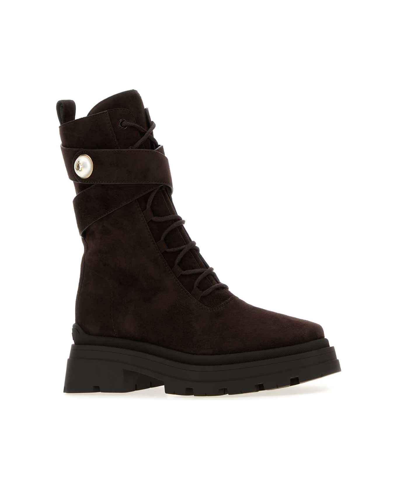 Jimmy Choo Dark Brown Suede Noemi Boots - CHOCOLATE