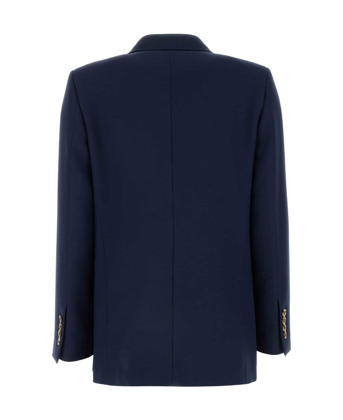 Valentino Garavani Navy Blue Wool Blazer - INDACO