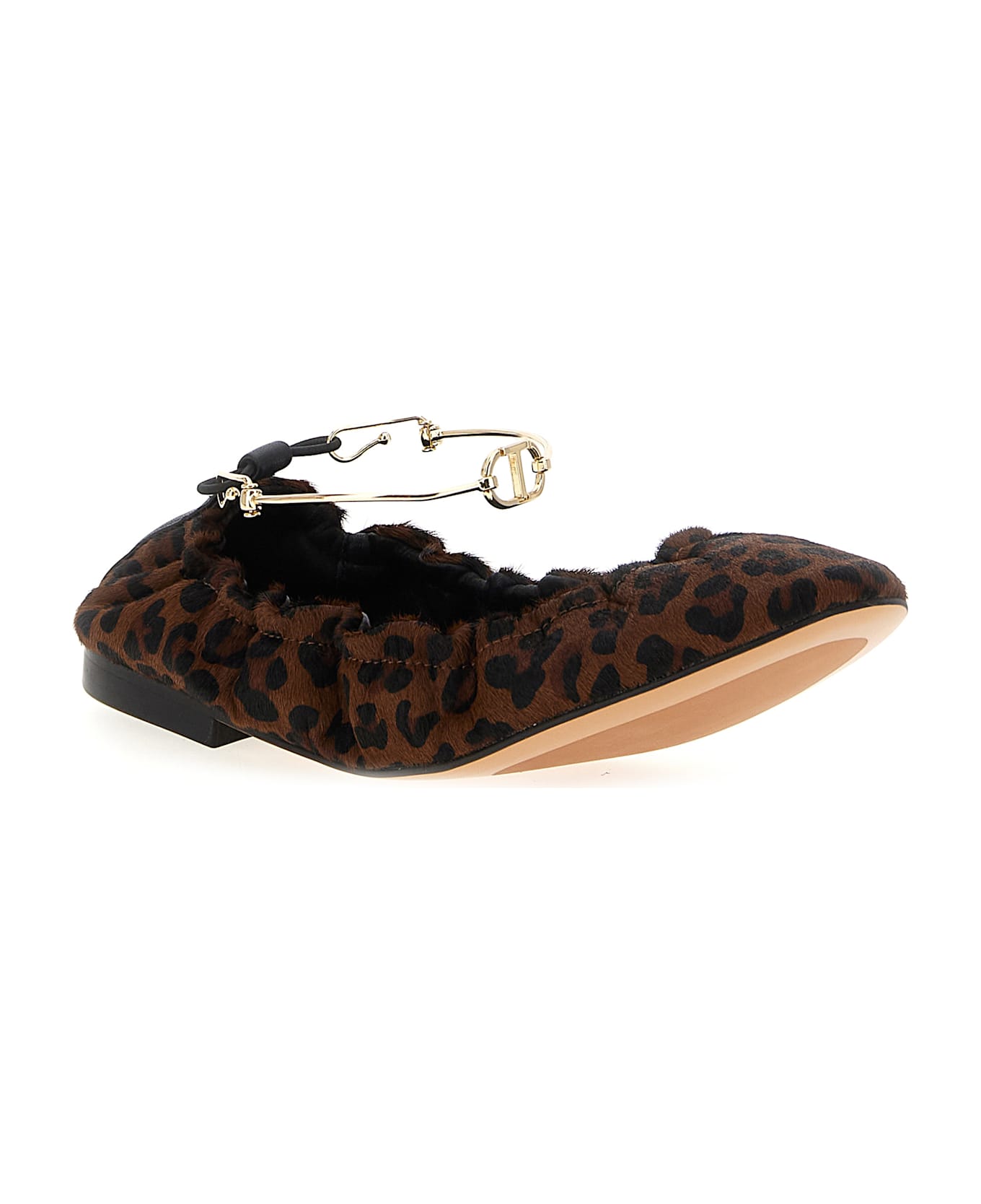 TwinSet Animal Print Ballet Flats - Brown