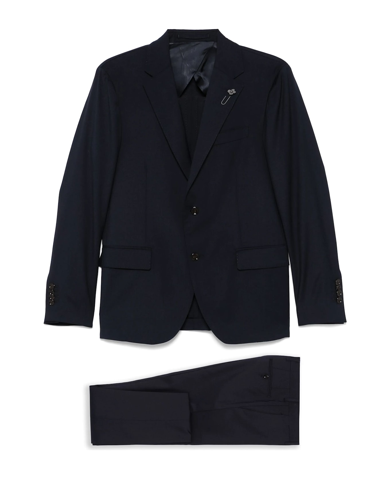 Lardini Prussian Blue Virgin Wool Suit - Blue