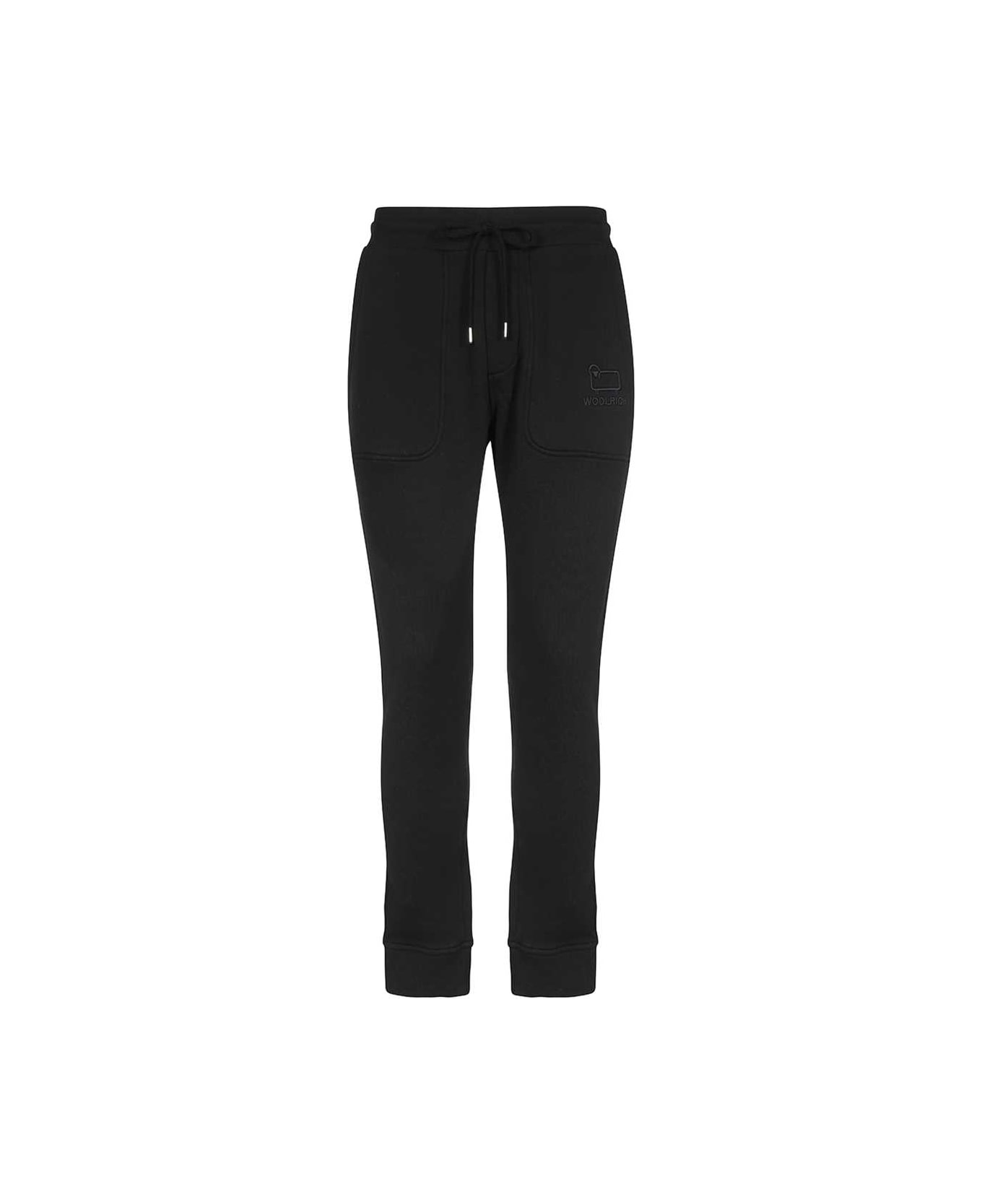 Woolrich Cotton Trousers - black スウェットパンツ