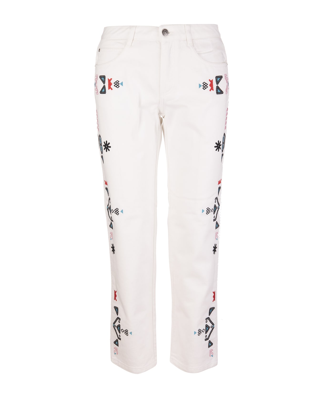 Ermanno Scervino White Jeans With Ethnic Embroidery - Bianco