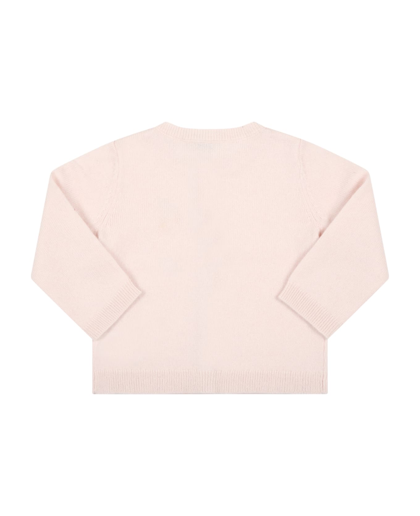 Bonpoint Pink Cardigan For Baby Girl - Pink