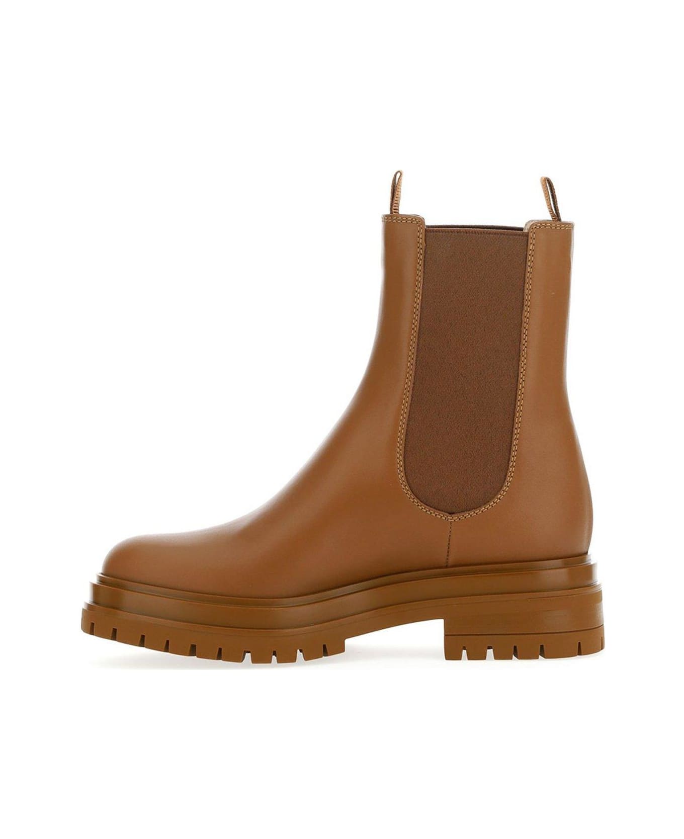 Gianvito Rossi Round Toe Combat Boots - Cuoio