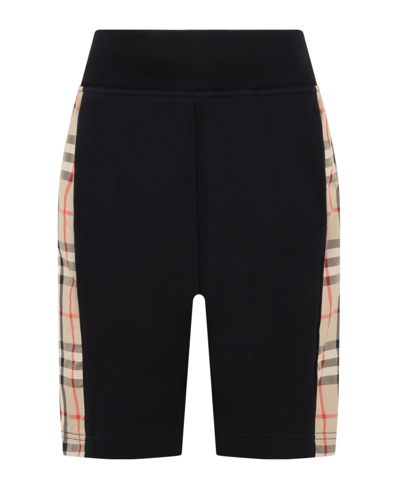 Burberry Black Shorts For Boy With Vintage Check - Black