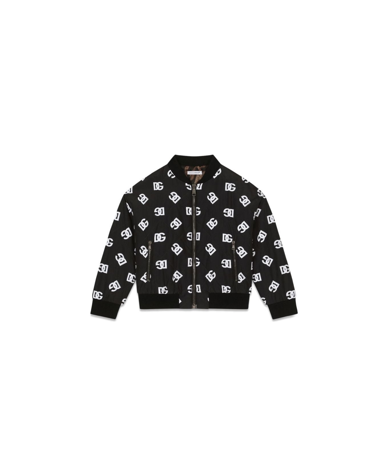 Dolce & Gabbana Bomber Allover Logo - BLACK コート＆ジャケット