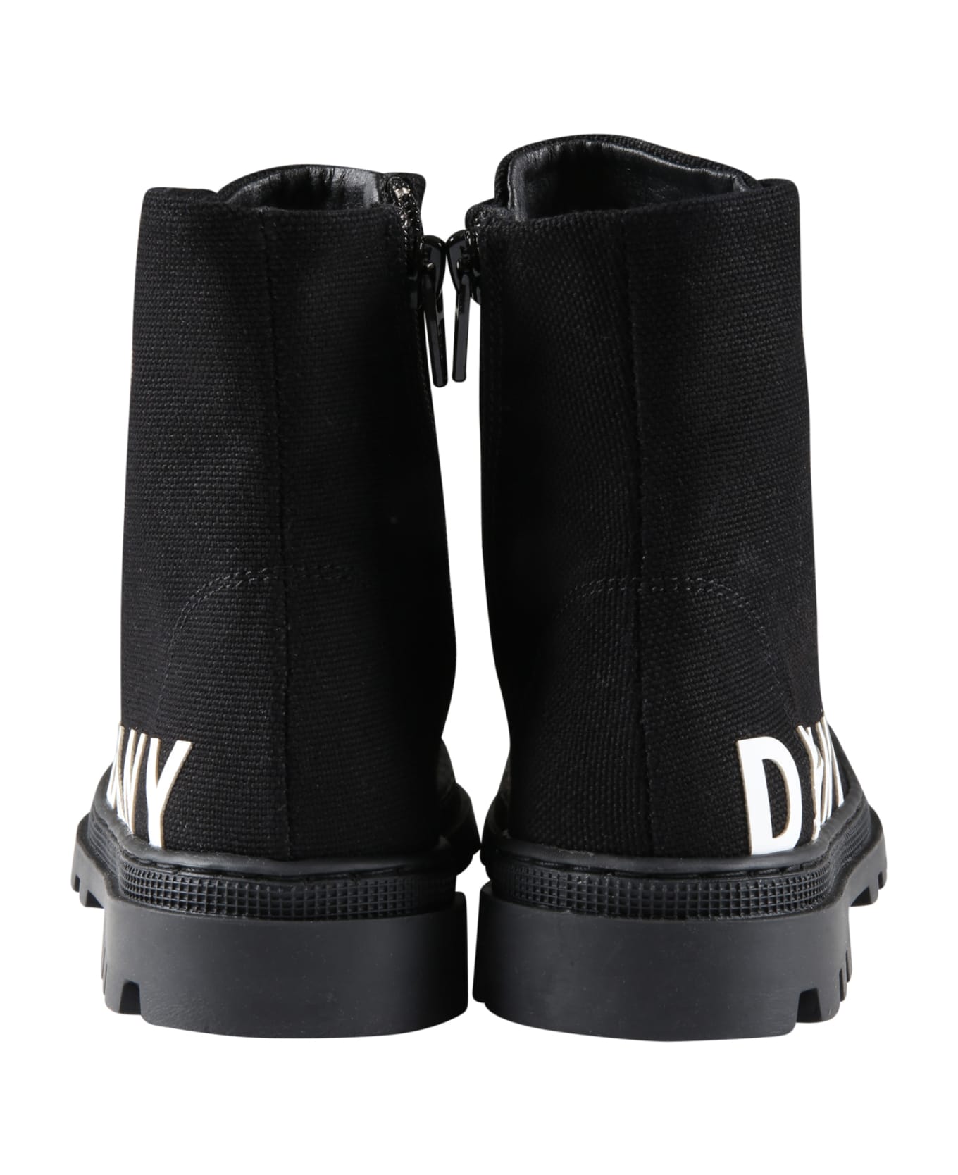 DKNY Black Sneakers For Girl With White Logo - Black