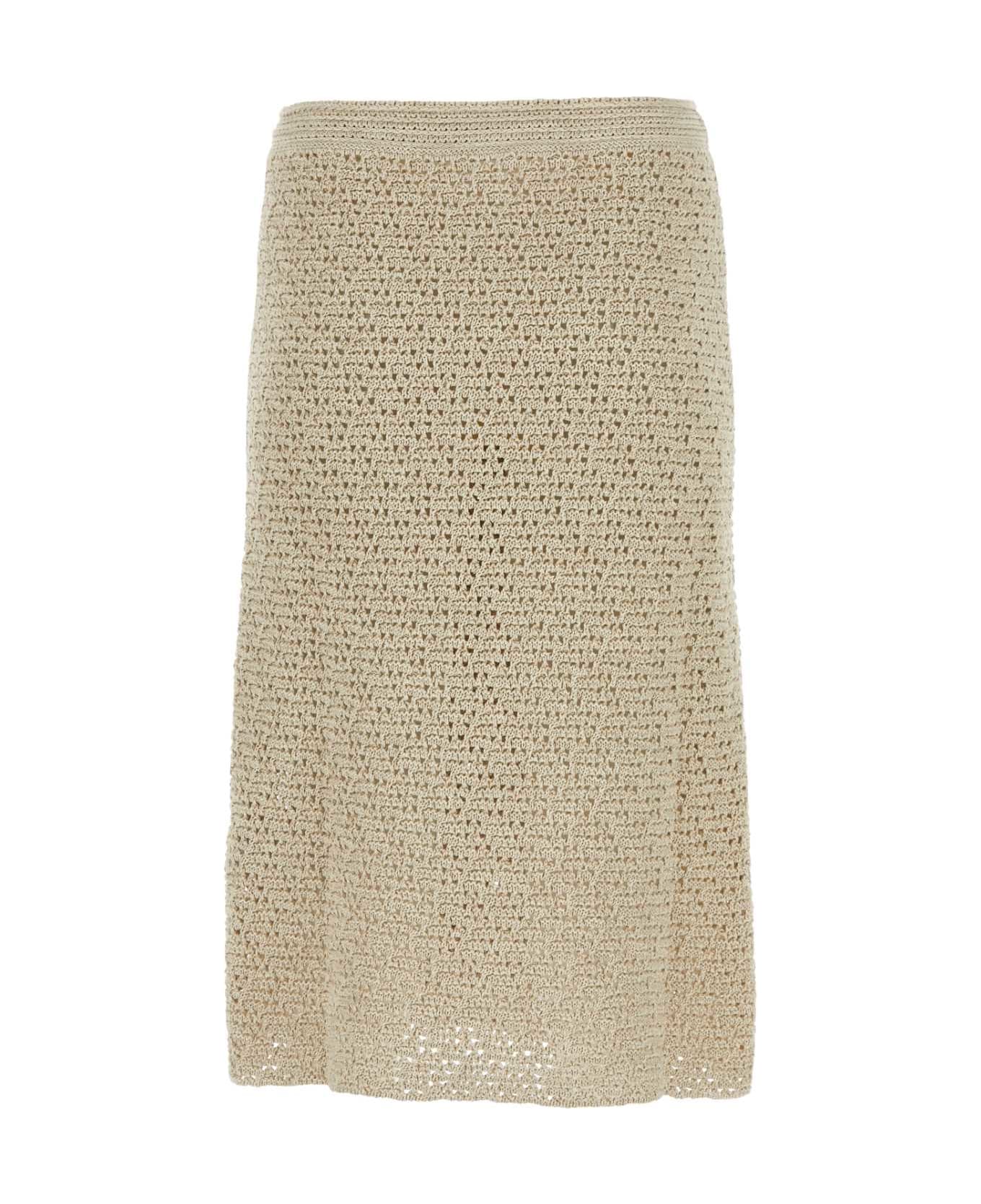 Bottega Veneta Sand Crochet Skirt - SAND