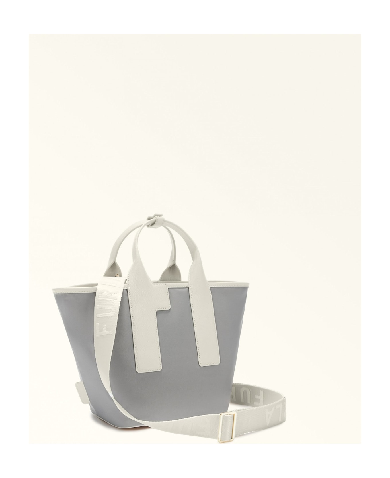 Furla Piuma M Tote Nylon Handbag Ash Color - Ash