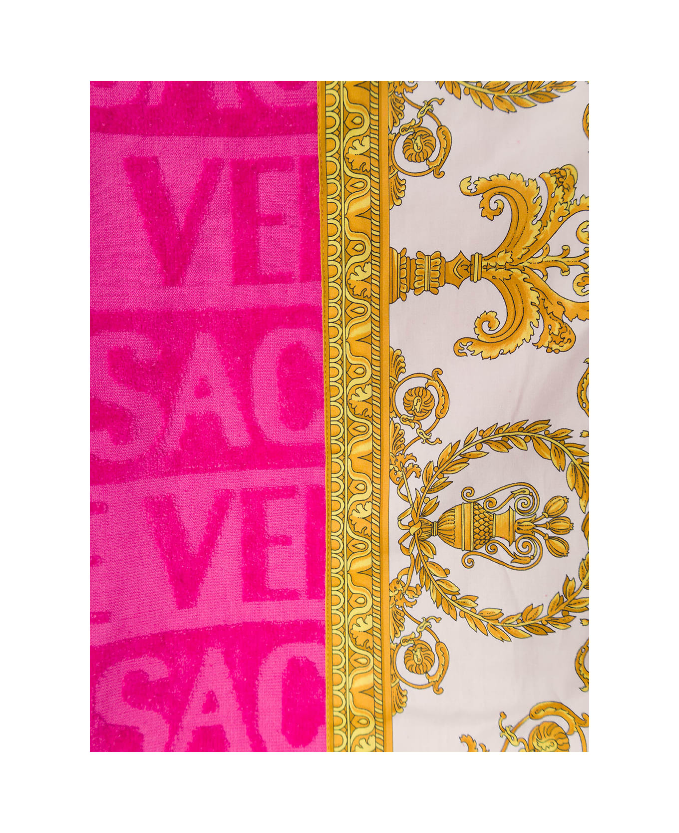 Versace Beach Towel Tessuto Spugna Cotone - Fuxia ビーチタオル