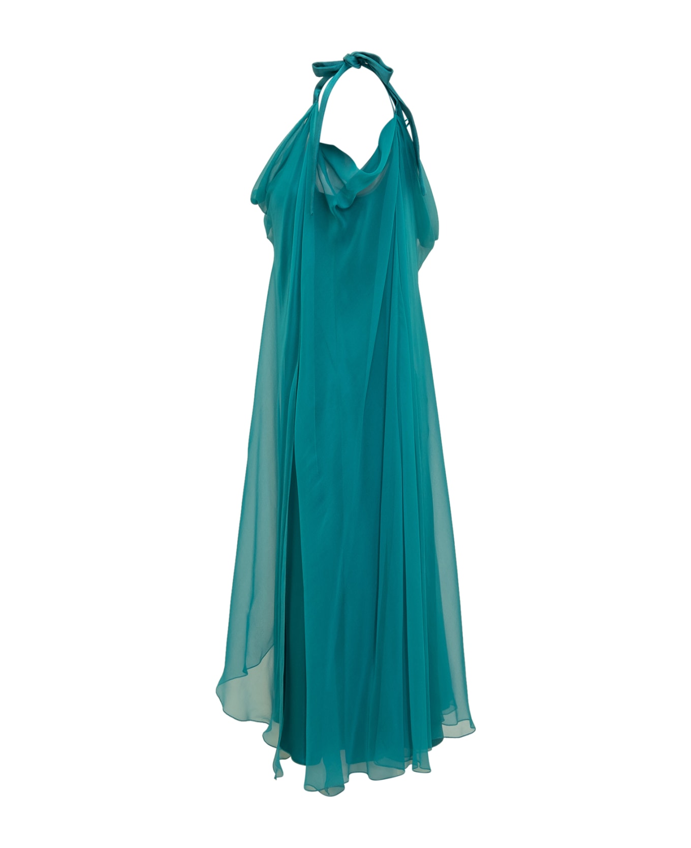Alberta Ferretti Silk Chiffon Dress - VERDE ワンピース＆ドレス