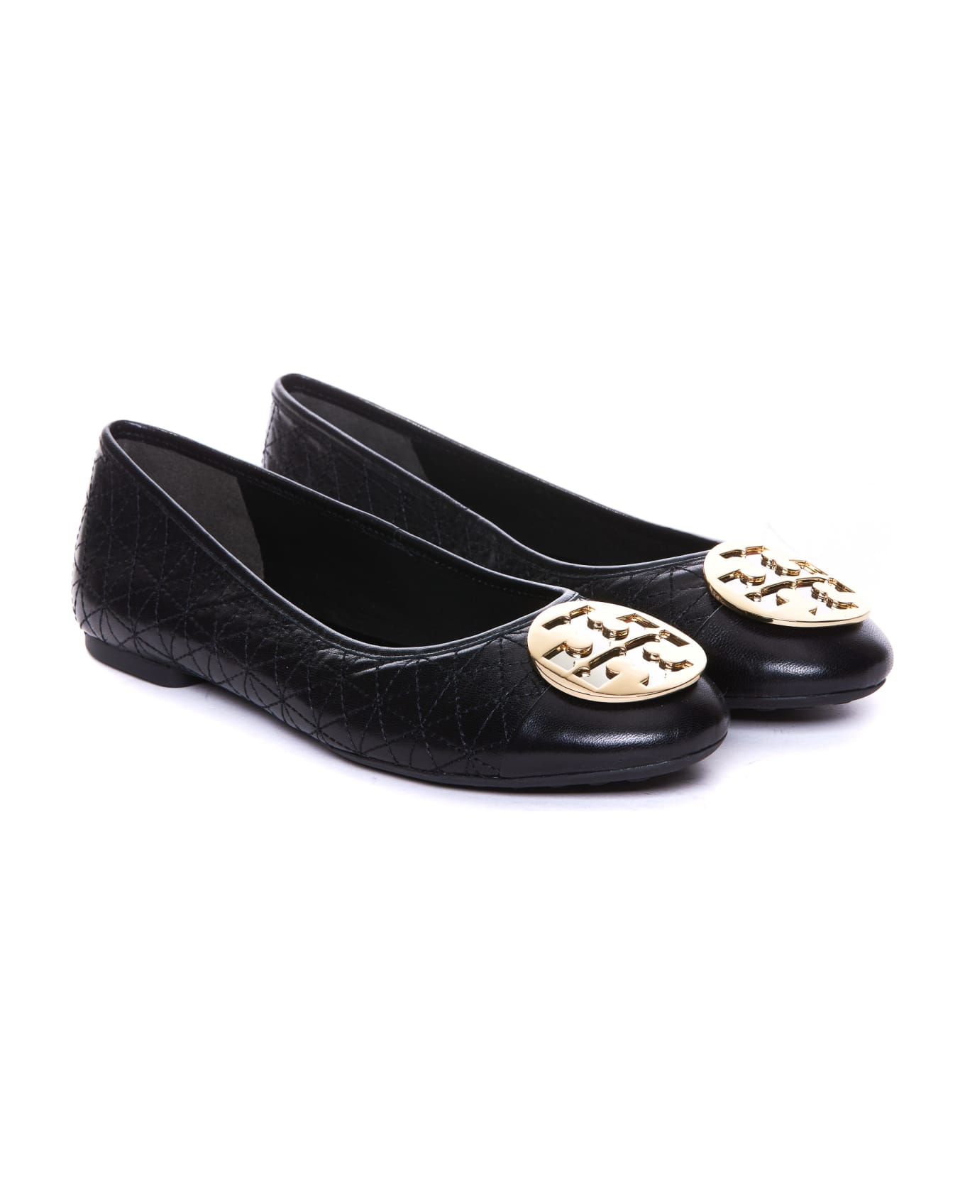 Tory Burch Claire Quilted Ballets - Black フラットシューズ