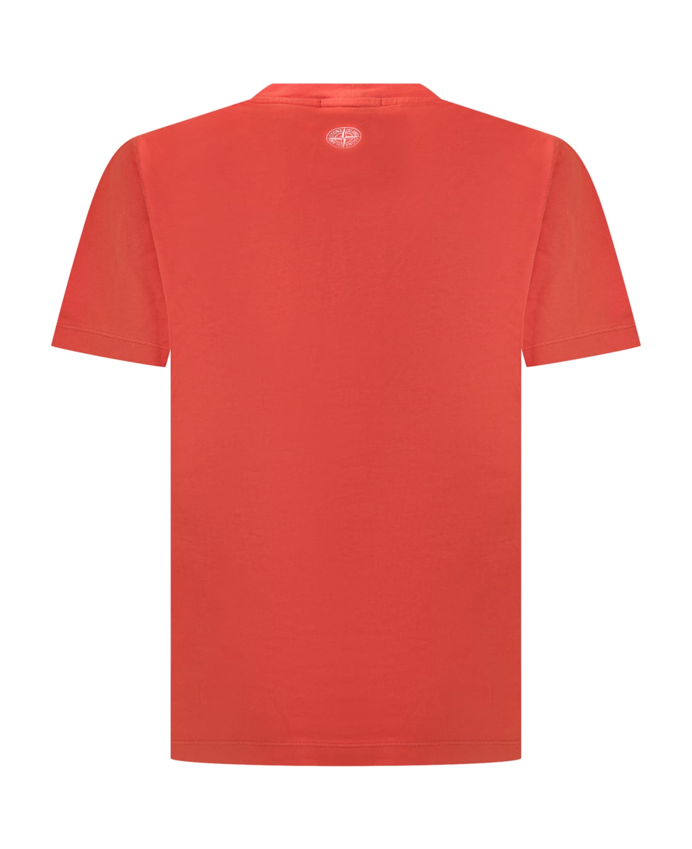 Stone Island Junior T-shirt With Logo - ORANGE RED