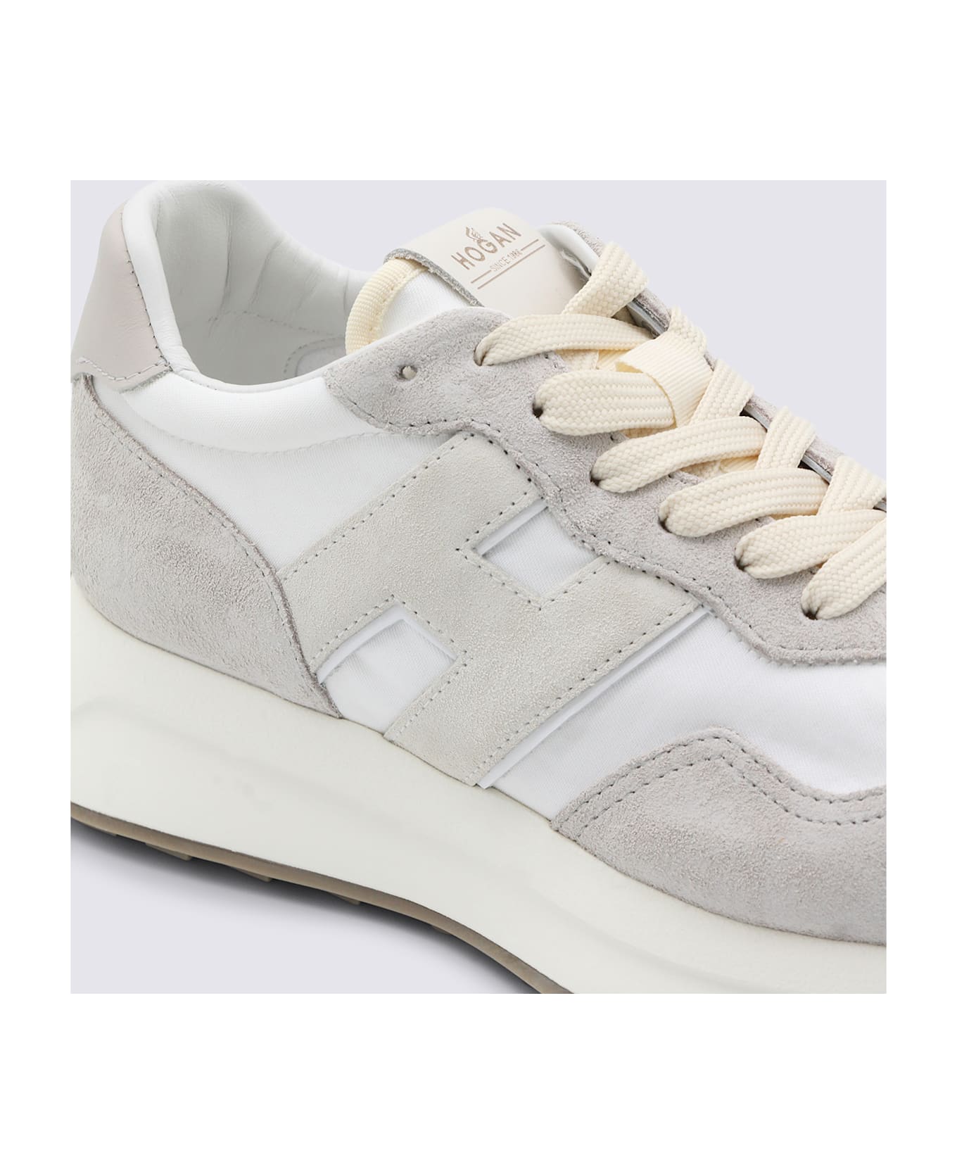 Hogan White And Beige Leather Sneakers - White