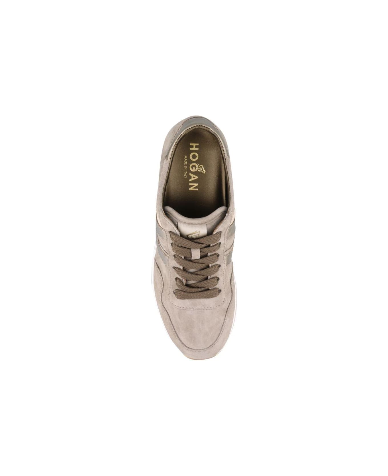 Hogan Midi H222 Platform Sneakers - BROWN, gold