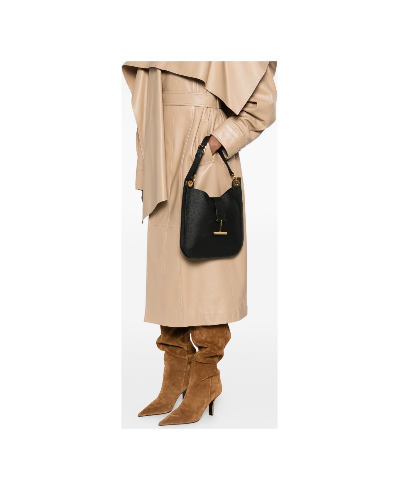 Tom Ford Tara Small Leather Crossbody Bag - Black