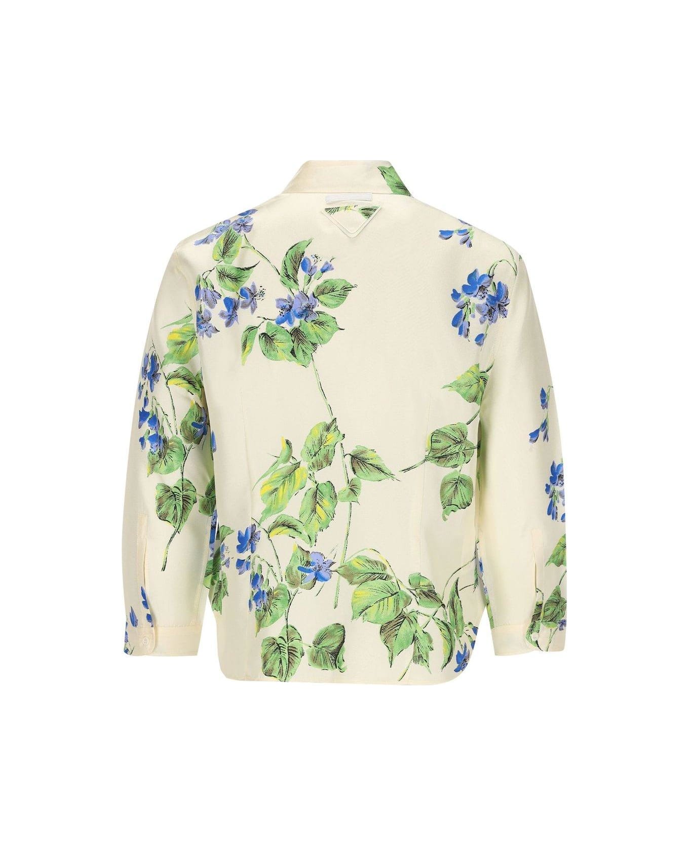 Prada Floral-printed Button-up Shirt