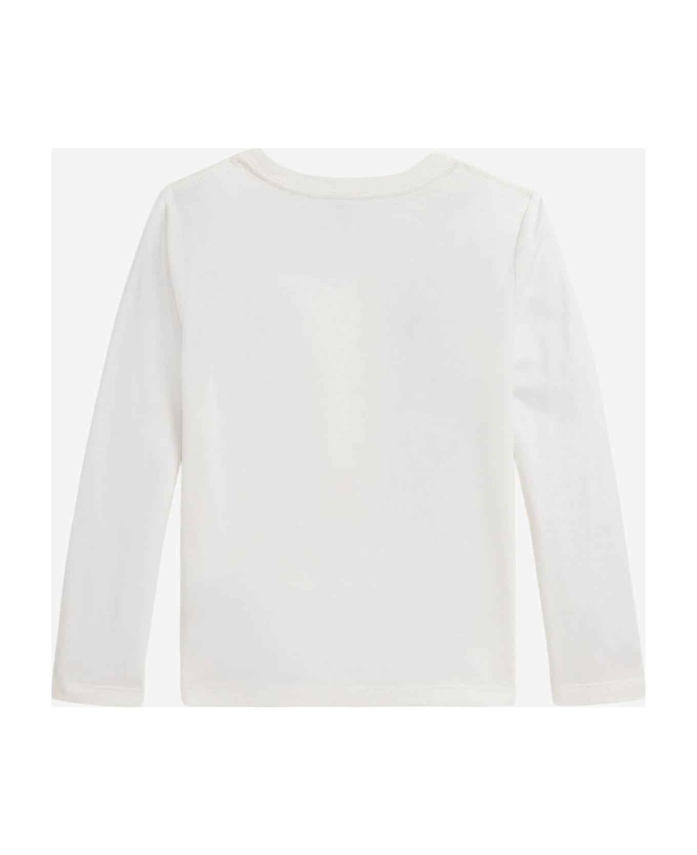 Polo Ralph Lauren Cotton Sweater With Polo Bear Print - White