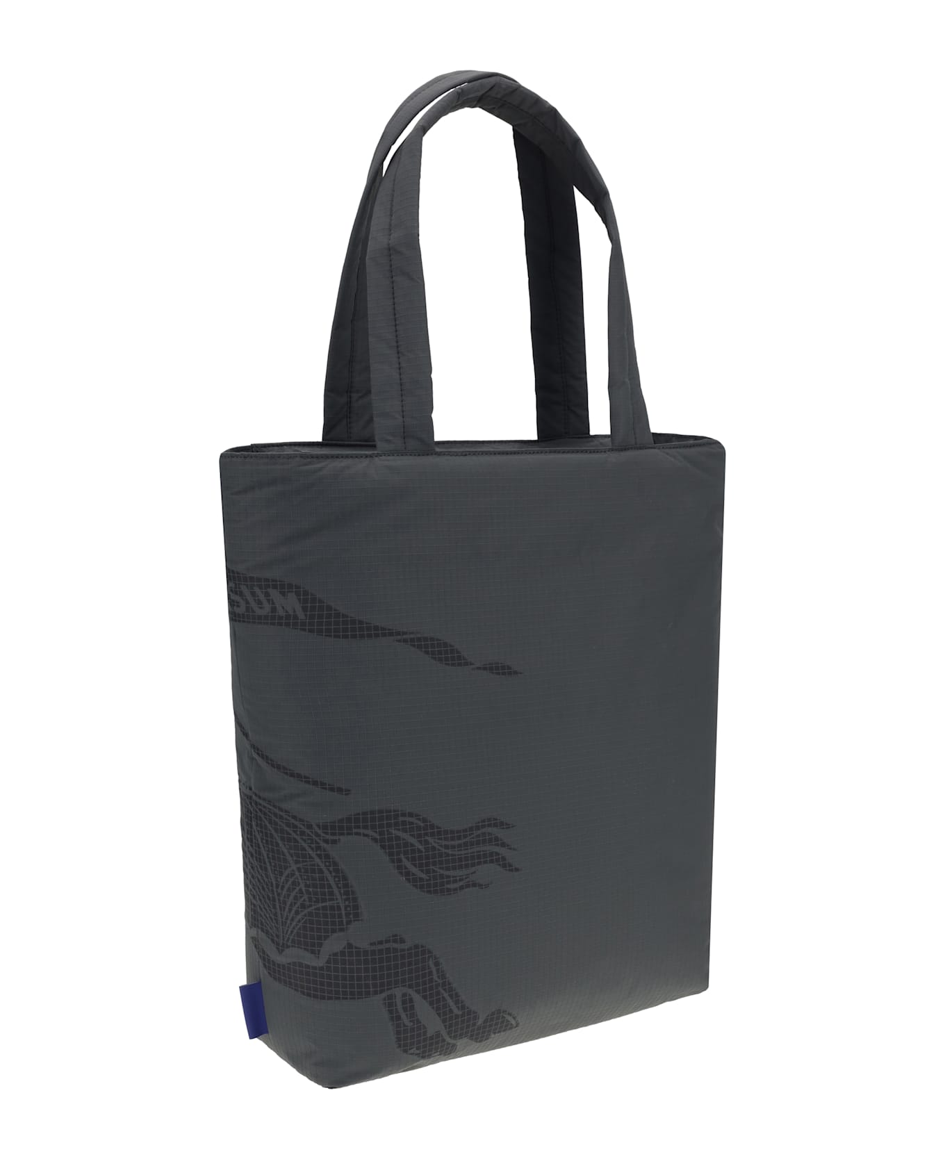 Burberry Charcoal Fabric Shopping Bag