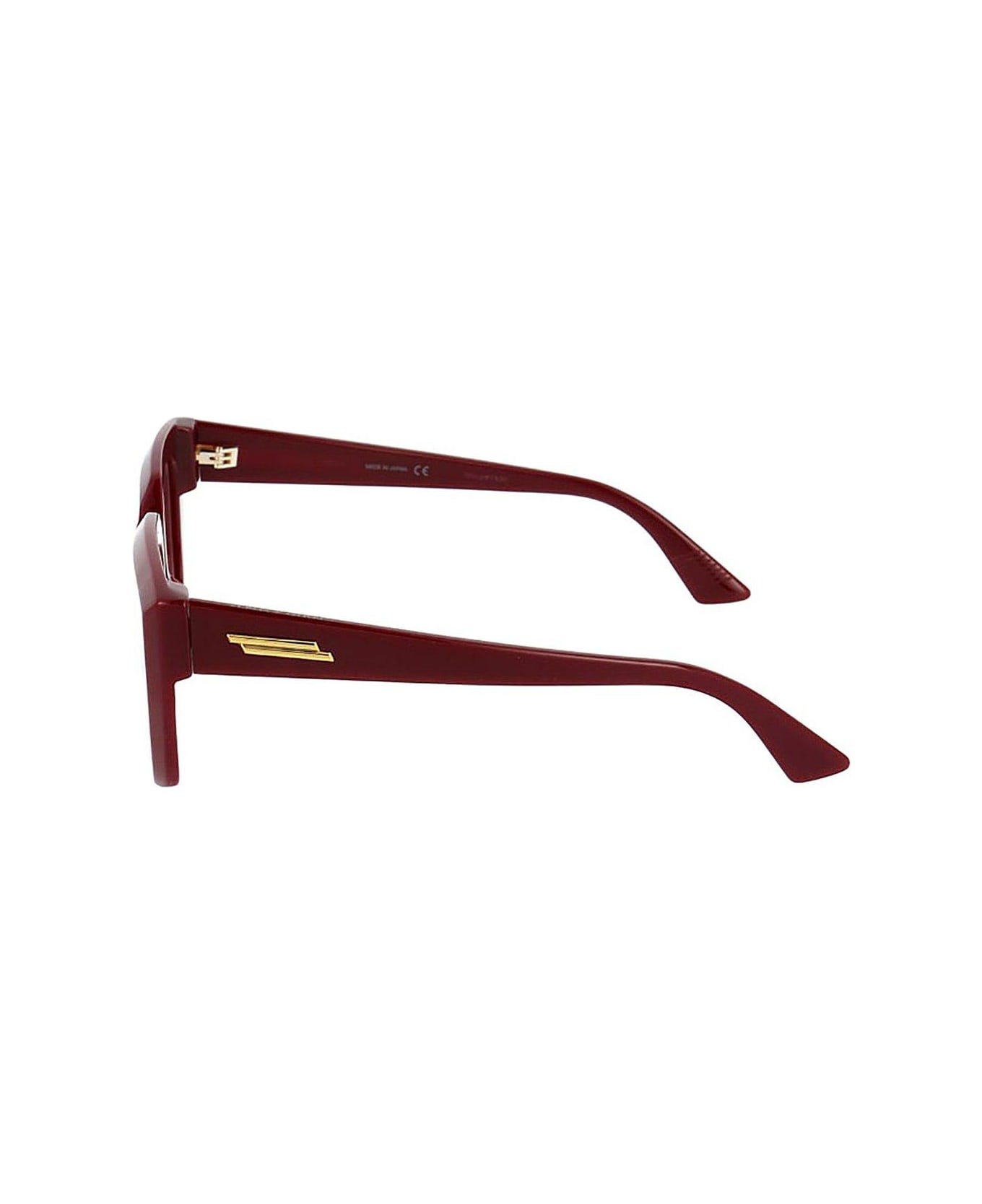 Bottega Veneta Eyewear Square Frame Glasses - 003 burgundy burgundy tra