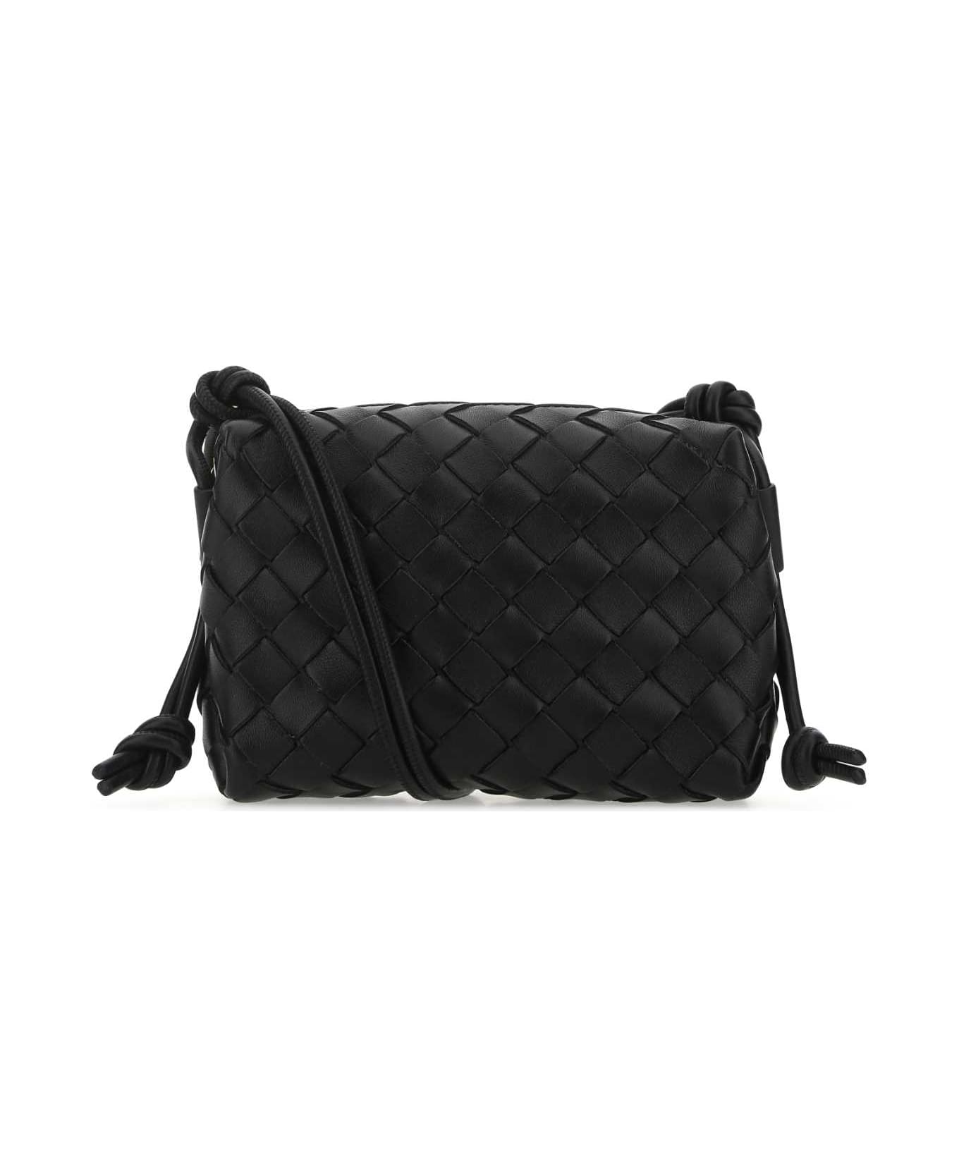 Bottega Veneta Black Leather Mini Loop Crossbody Bag - BLACK ショルダーバッグ