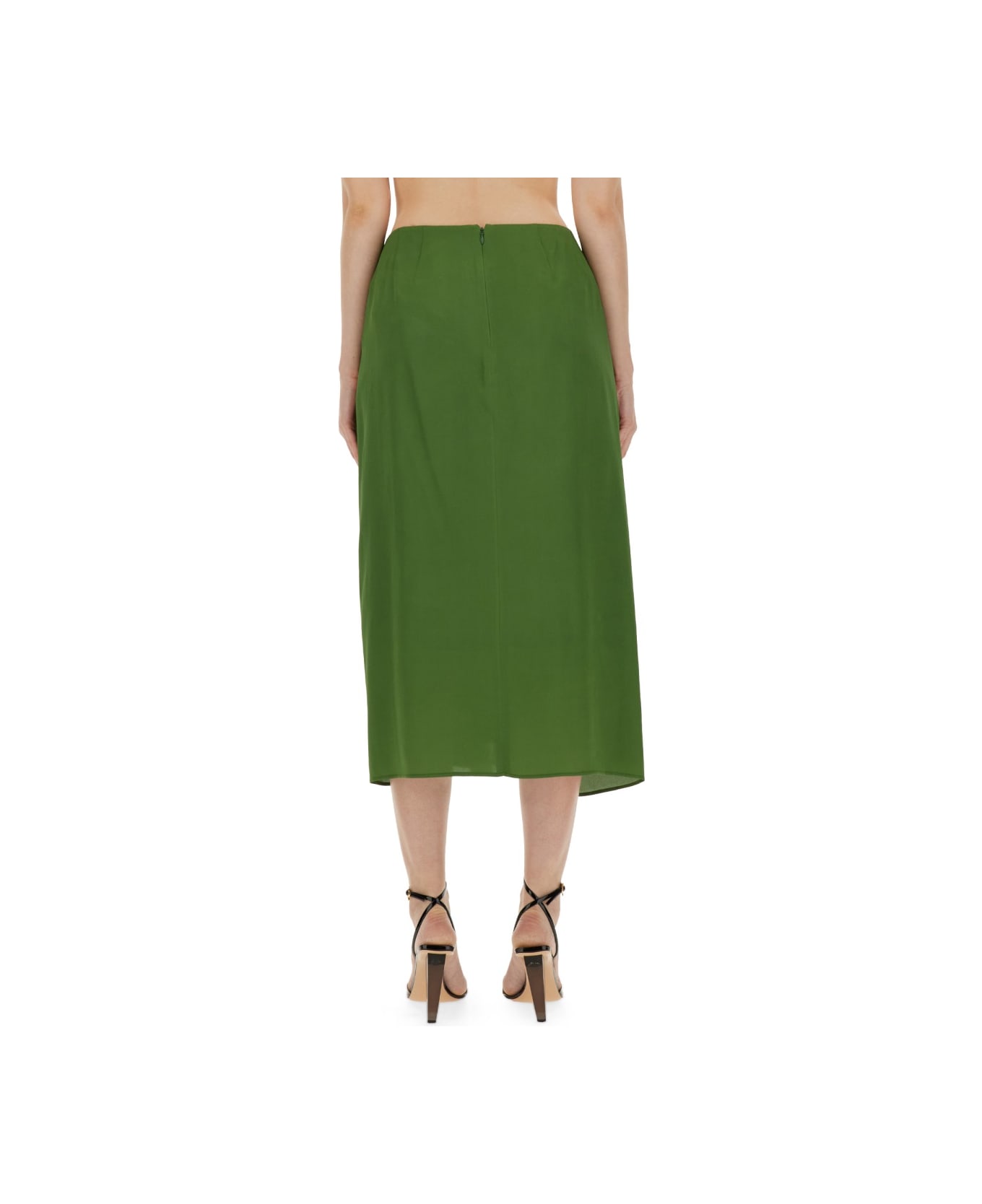 Dries Van Noten Silk Blend Skirt - GREEN スカート