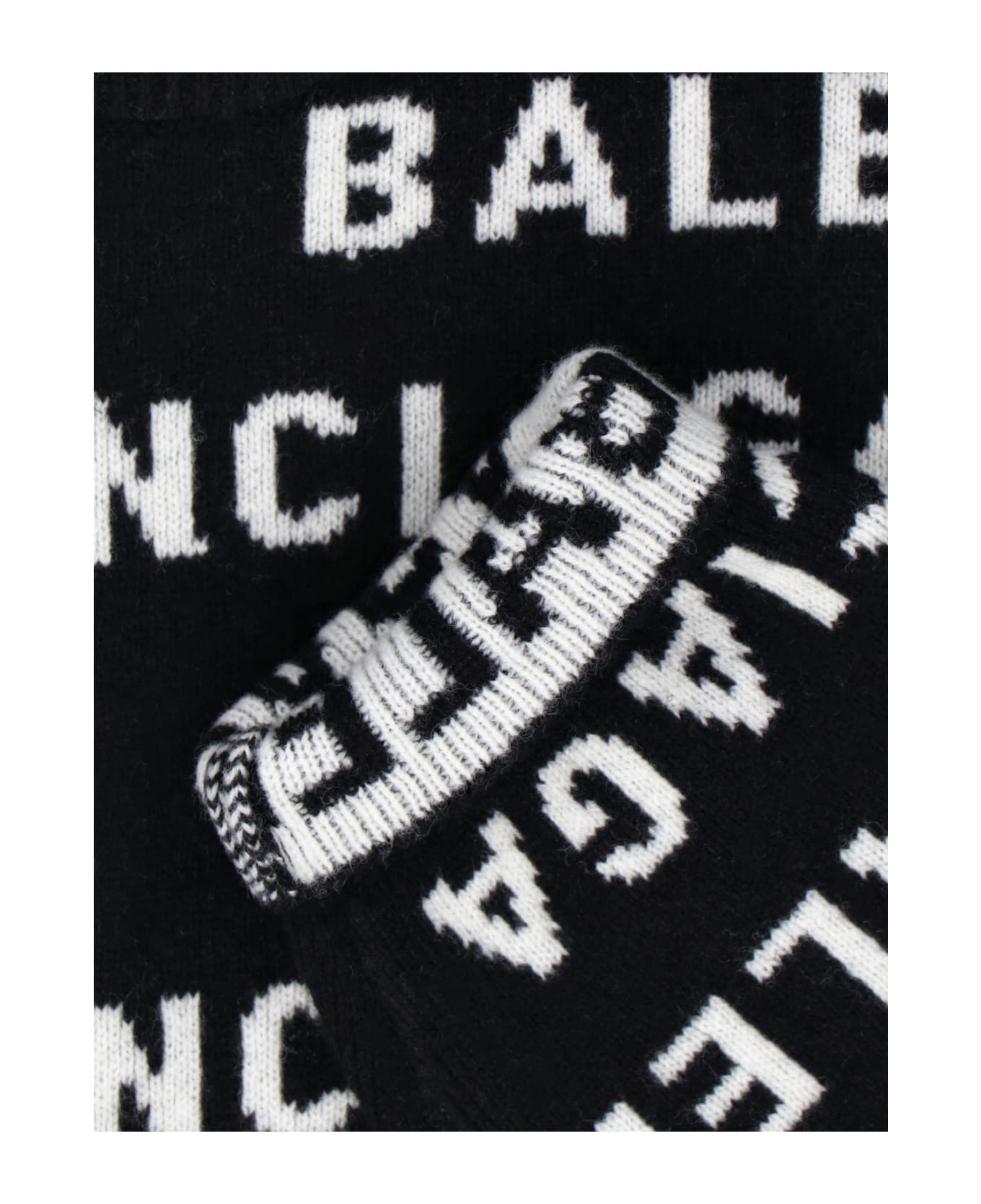 Balenciaga All-over Logo Sweater - Black ニットウェア