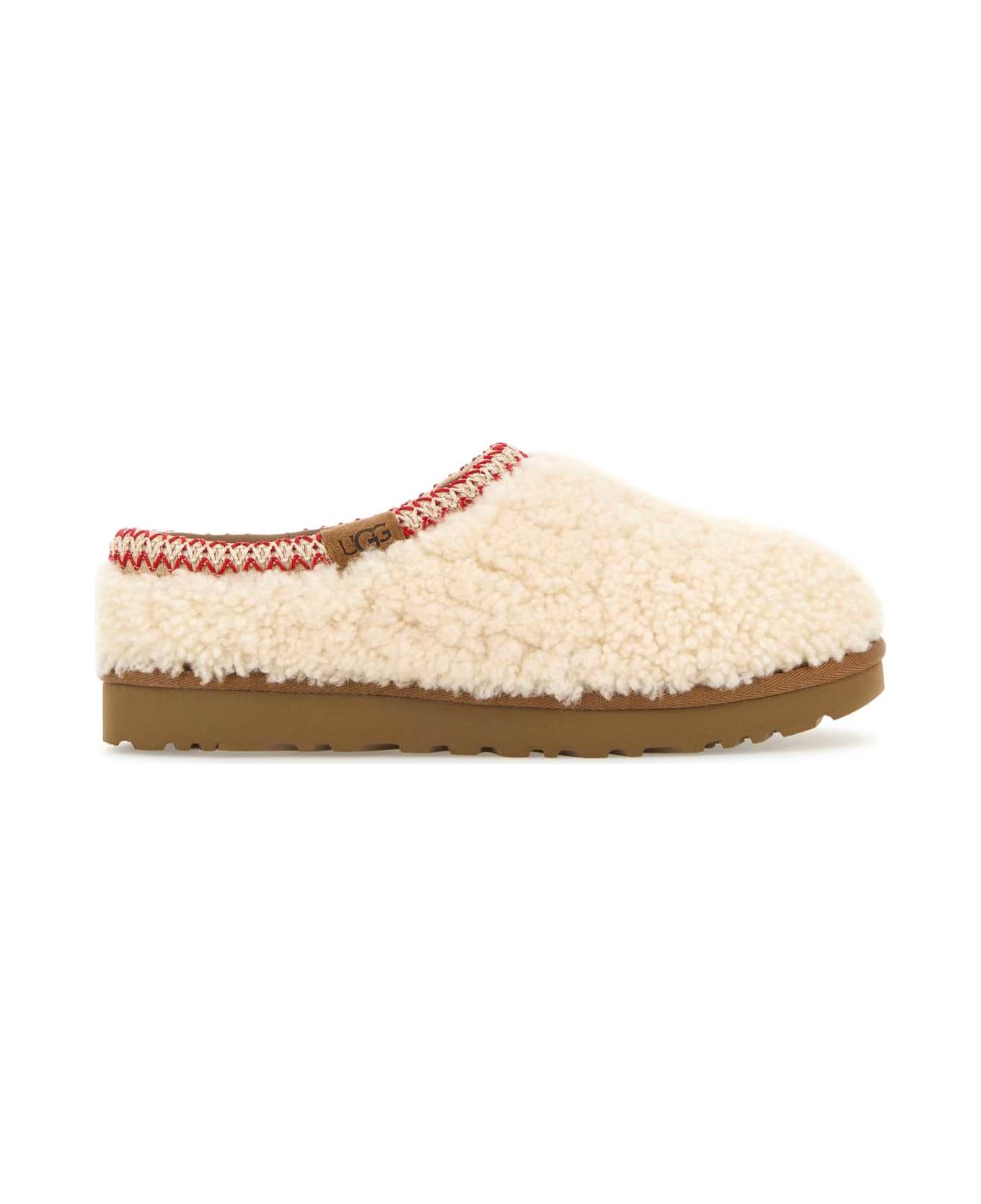 UGG Ivory Eco Fut Tasman Maxi Curly Slippers - NATURAL