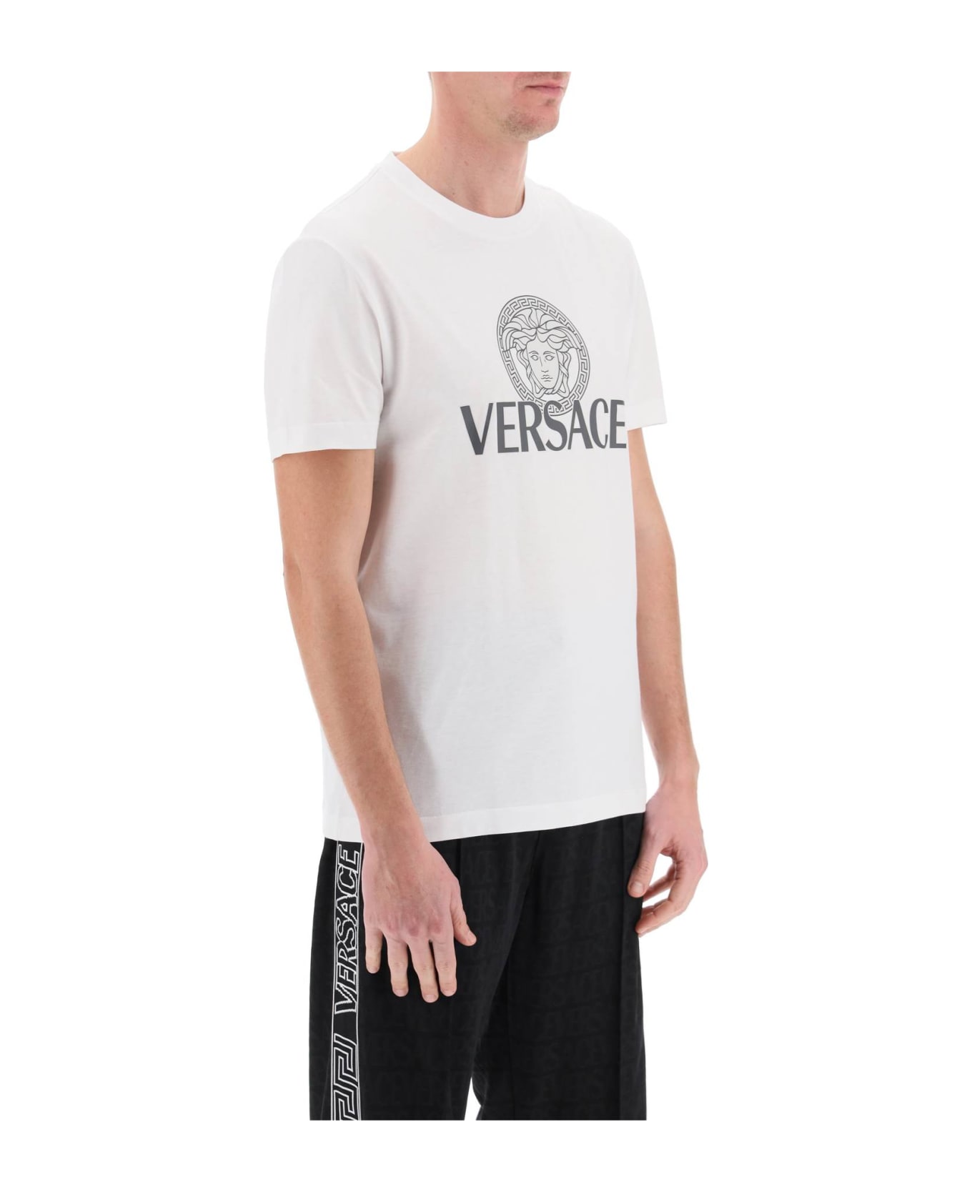 Versace T-shirt With Medusa Print - White