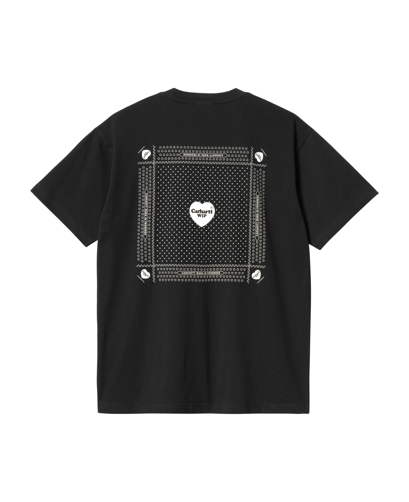 Carhartt S S Heart Bandana T-shirt - Black White