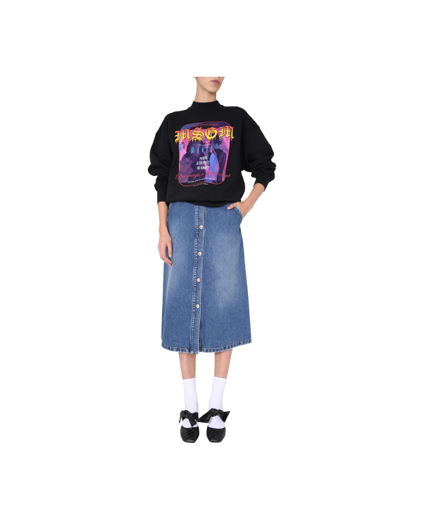 MSGM Paricollo Sweatshirt - BLACK