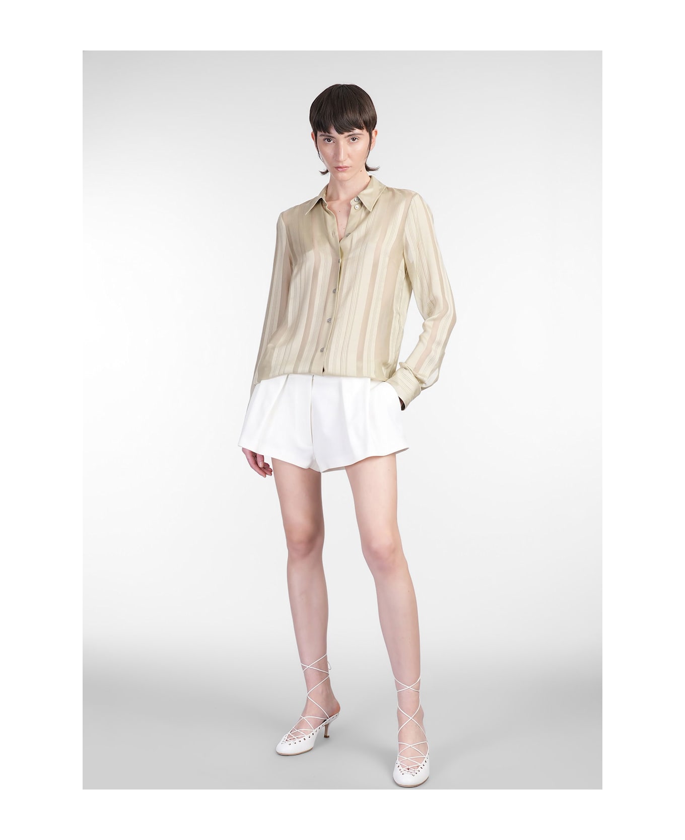Stella McCartney Shorts In Beige Wool - beige