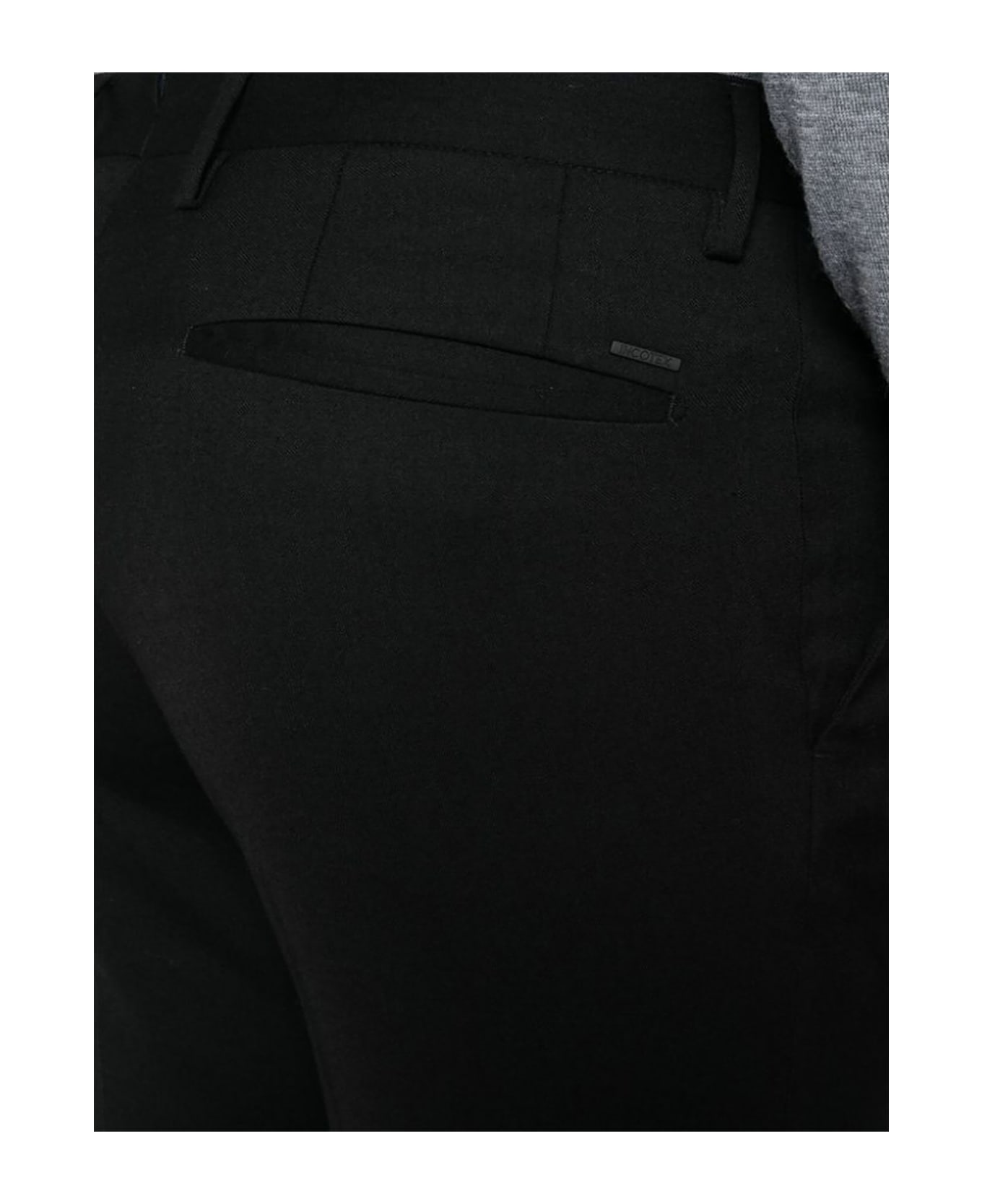 Incotex Black Wool Blend Trousers - Black