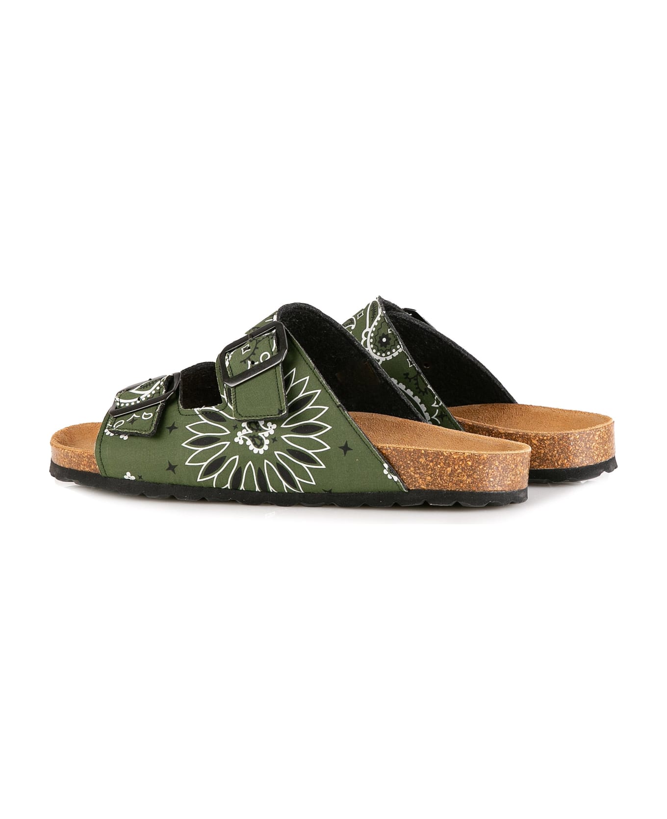 MC2 Saint Barth Man Sandals With Bandanna Print - GREEN