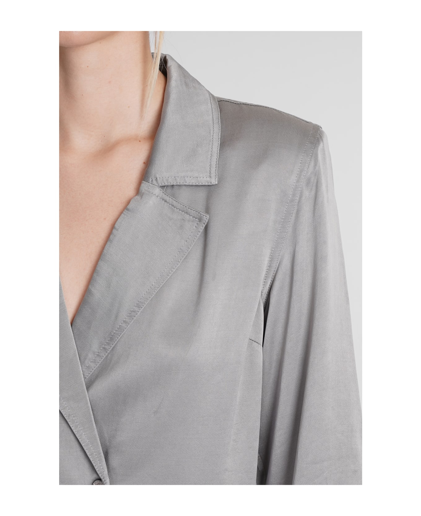 Ganni Casual Jacket In Grey Viscose - grey