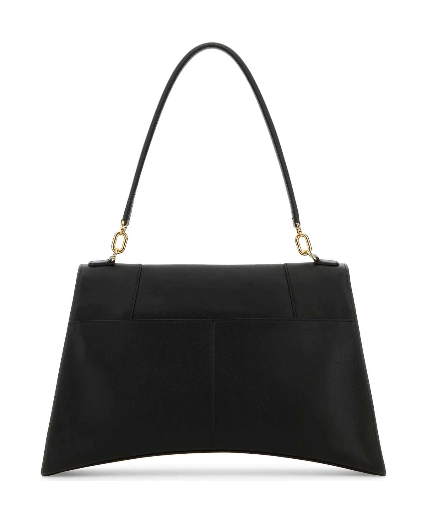 Balenciaga Black Leather Hourglass Shoulder Bag - Black